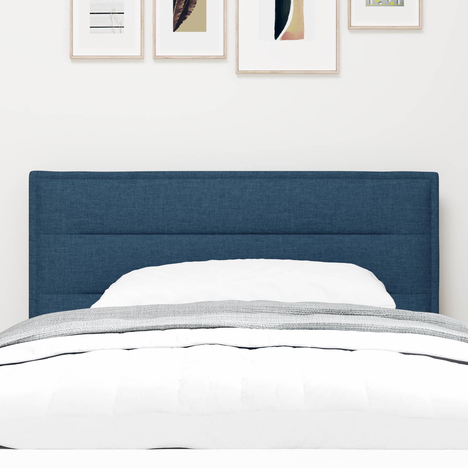 vidaXL LED Kopfteil Linien-Design Blau 100 cm Stoff