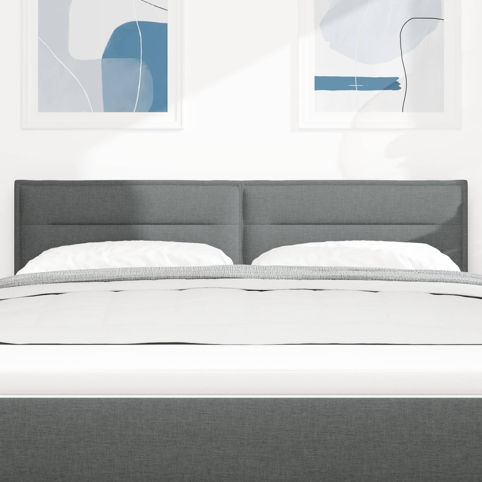 vidaXL Kopfteil Linien-Design Dunkelgrau 160 cm Stoff