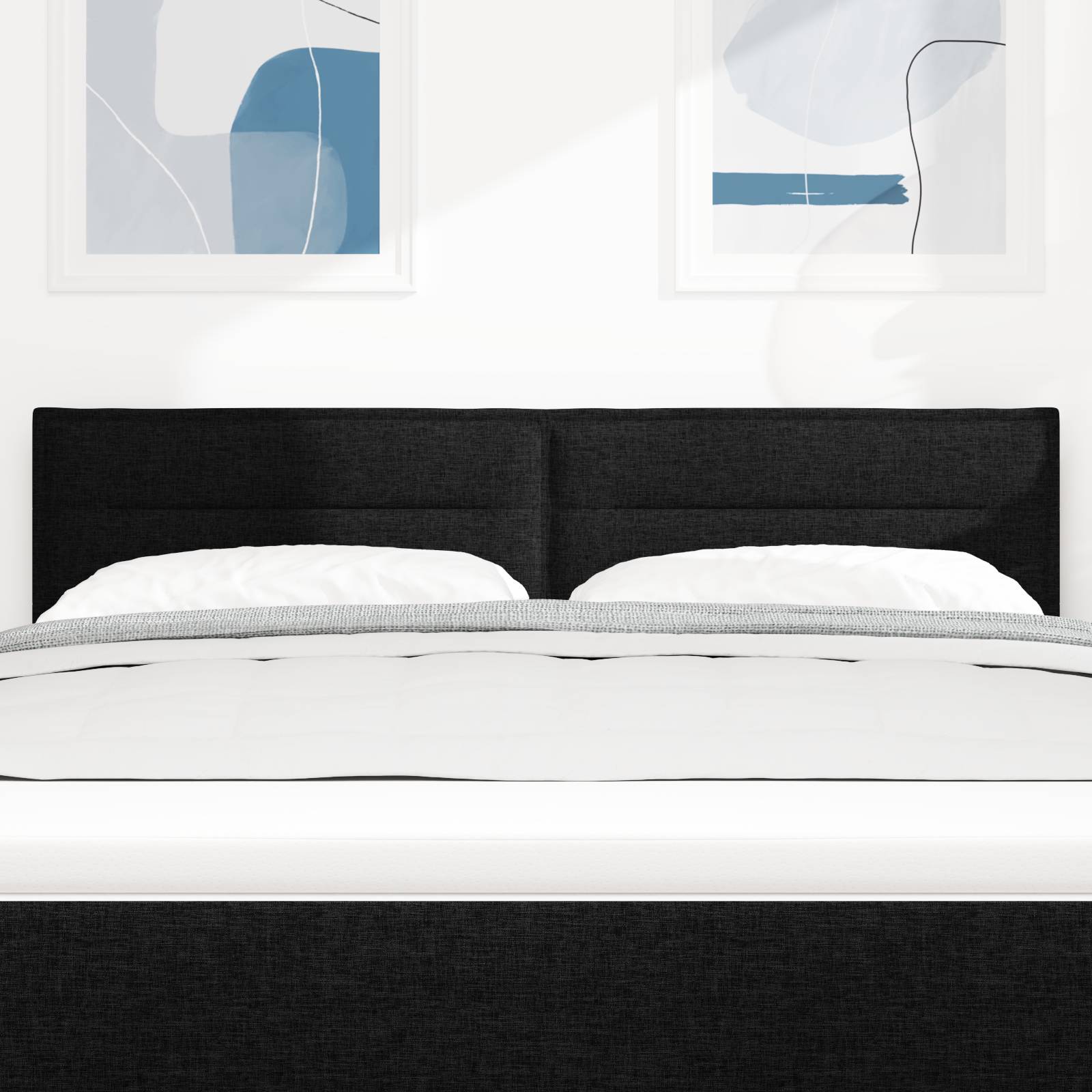 vidaXL Kopfteil Linien-Design Schwarz 140 cm Stoff