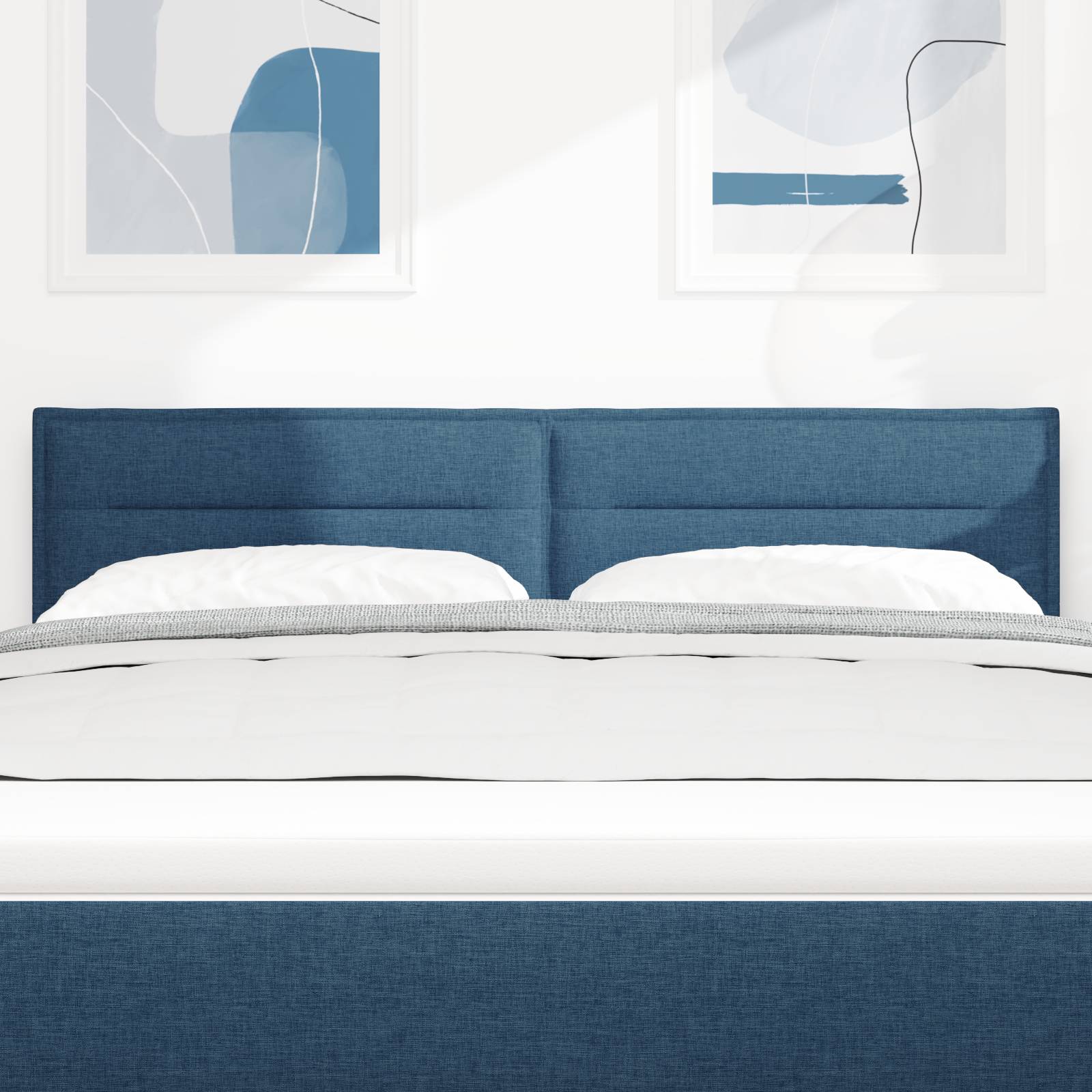 vidaXL Kopfteil Linien-Design Blau 160 cm Stoff