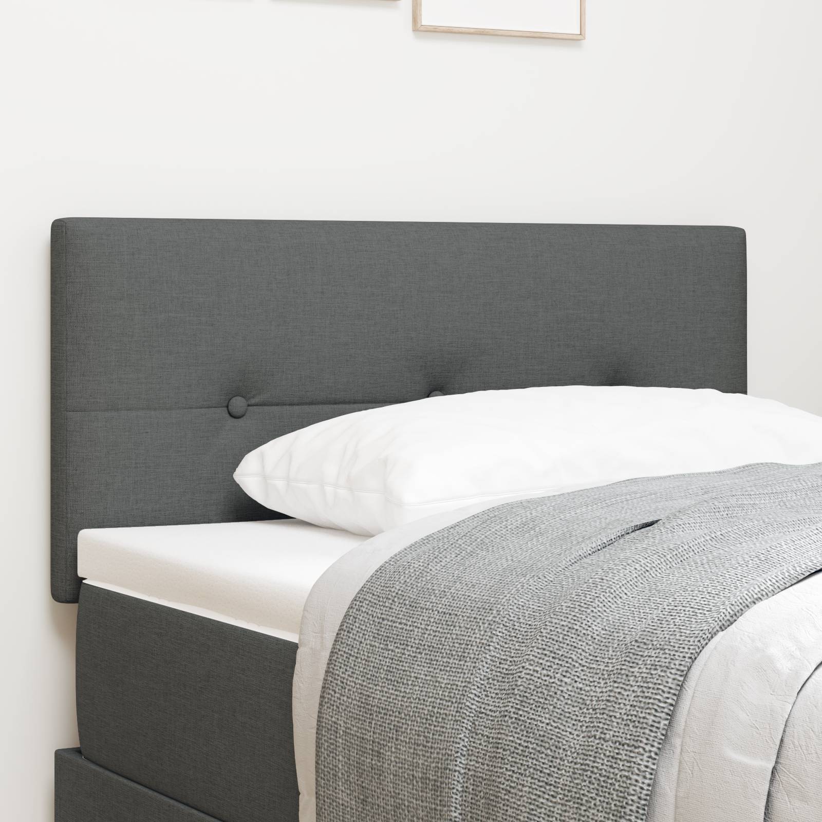 vidaXL LED Kopfteil mit Knopfheftung Dunkelgrau 80 cm Stoff