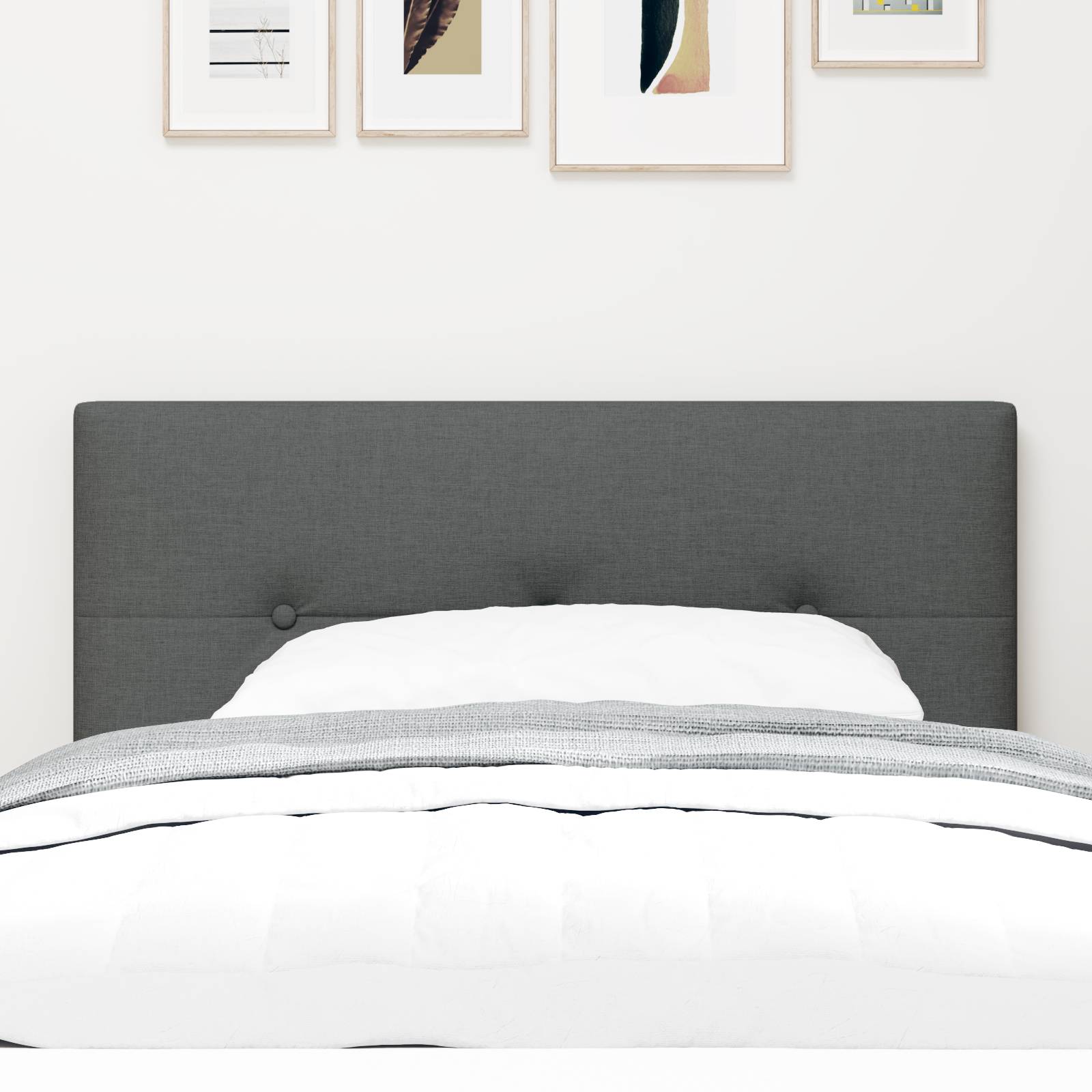 vidaXL LED Kopfteil mit Knopfheftung Dunkelgrau 80 cm Stoff