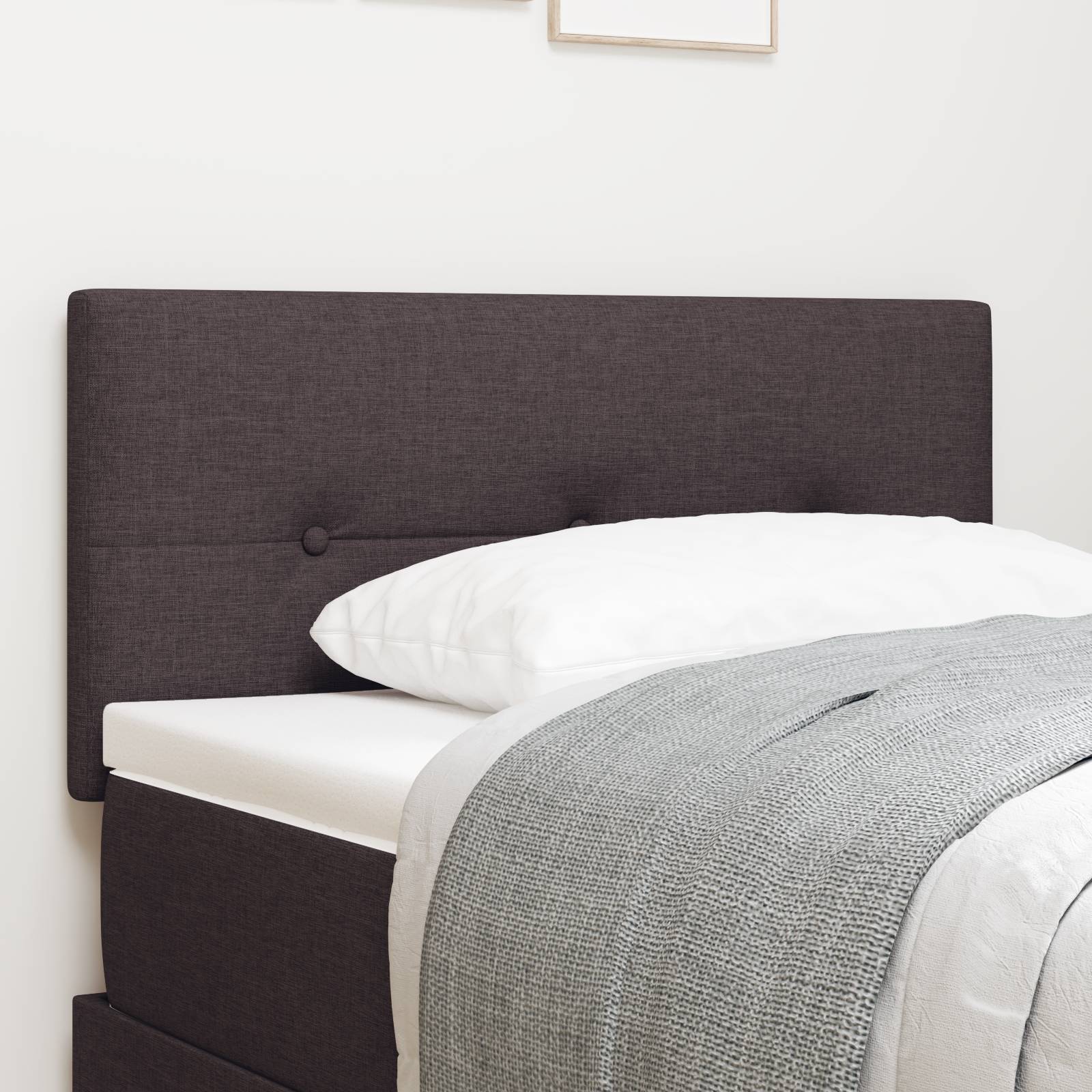 vidaXL Kopfteil mit Knopfheftung Dunkelbraun 80 cm Stoff
