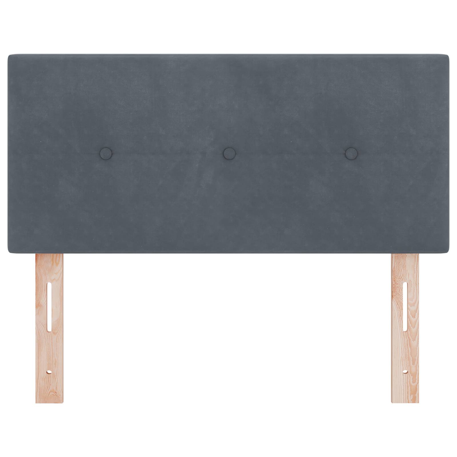vidaXL LED-Kopfteil mit Knopfheftung Dunkelgrau 90 cm Samt