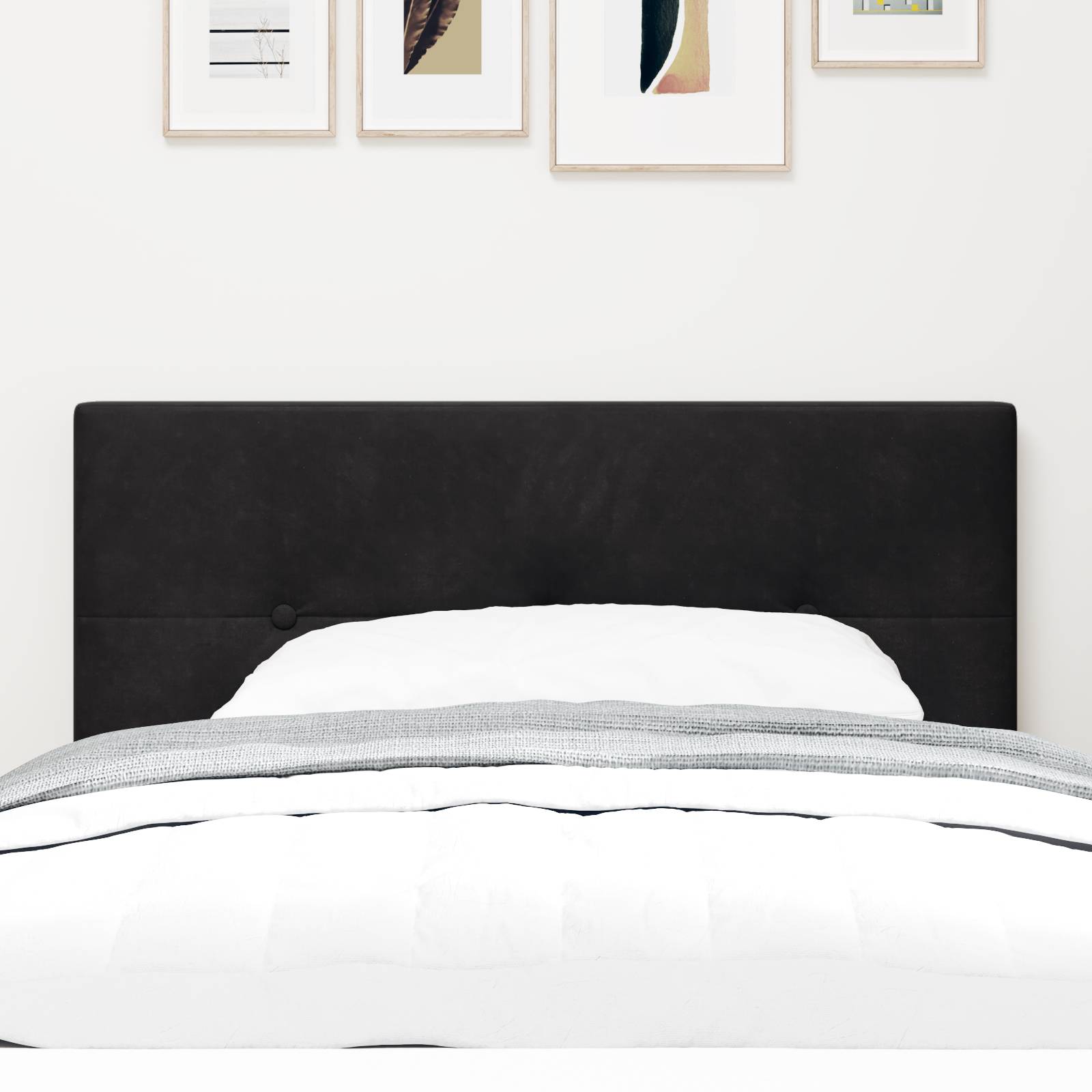 vidaXL Kopfteil mit Knopfheftung Schwarz 100 cm Samt