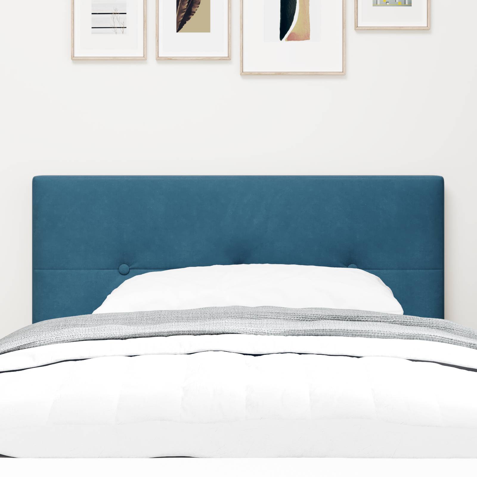 vidaXL LED Kopfteil mit Knopfheftung Dunkelblau 80 cm Samt
