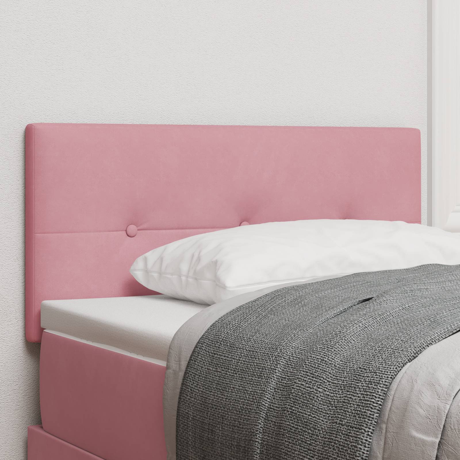 vidaXL Kopfteil mit Knopfheftung Rosa 80 cm Samt