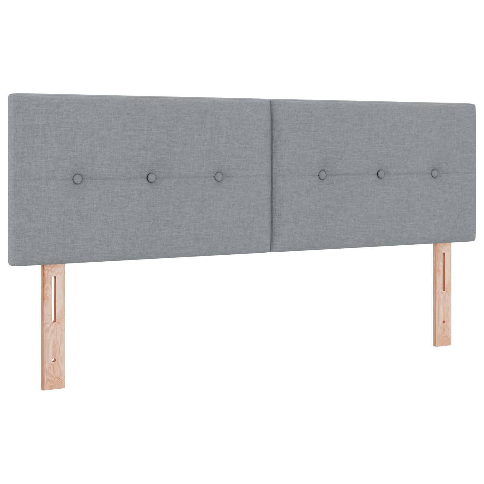 vidaXL Kopfteil mit Knopfheftung Hellgrau 160 cm Stoff