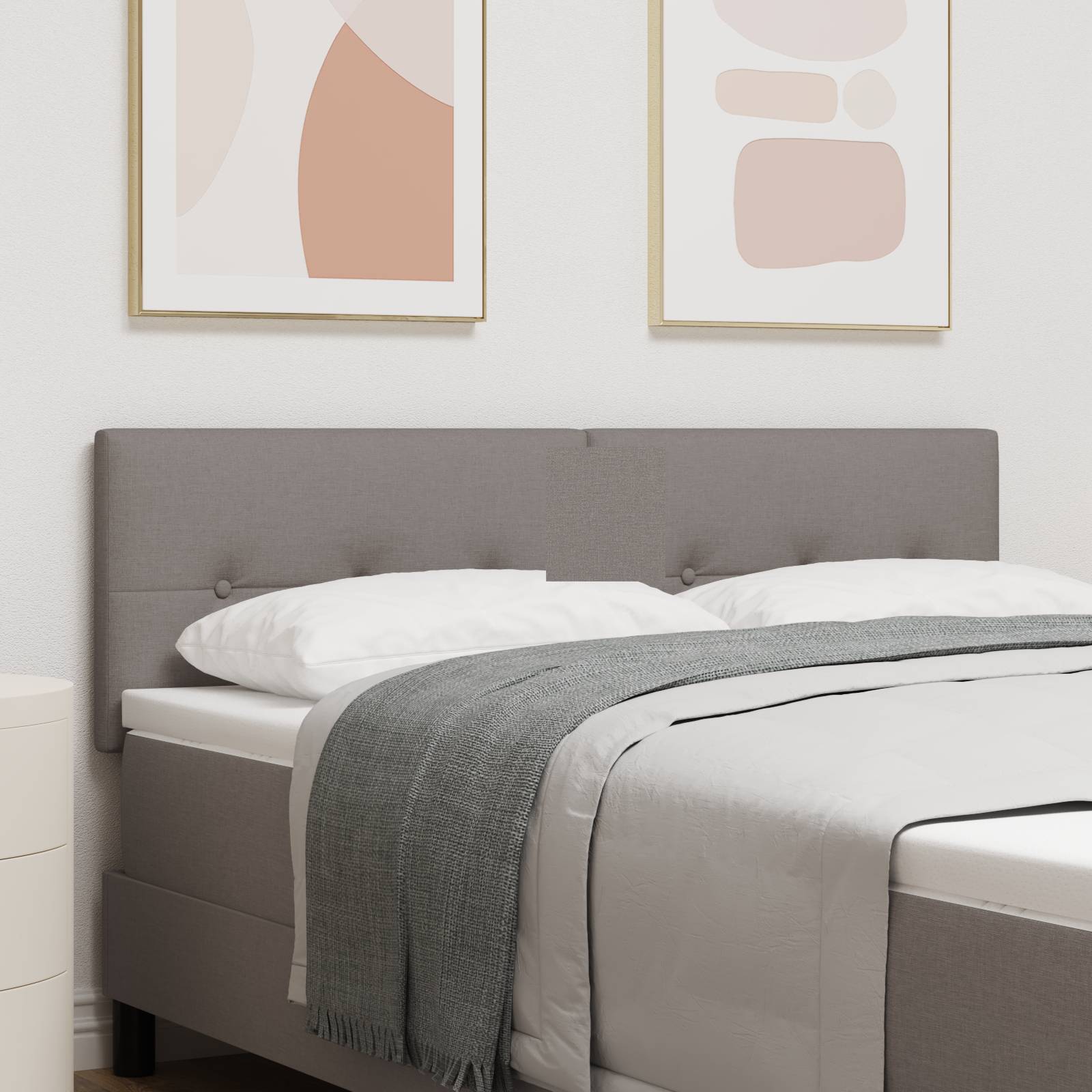 vidaXL LED Kopfteil mit Knopfheftung Taupe 72 cm Stoff