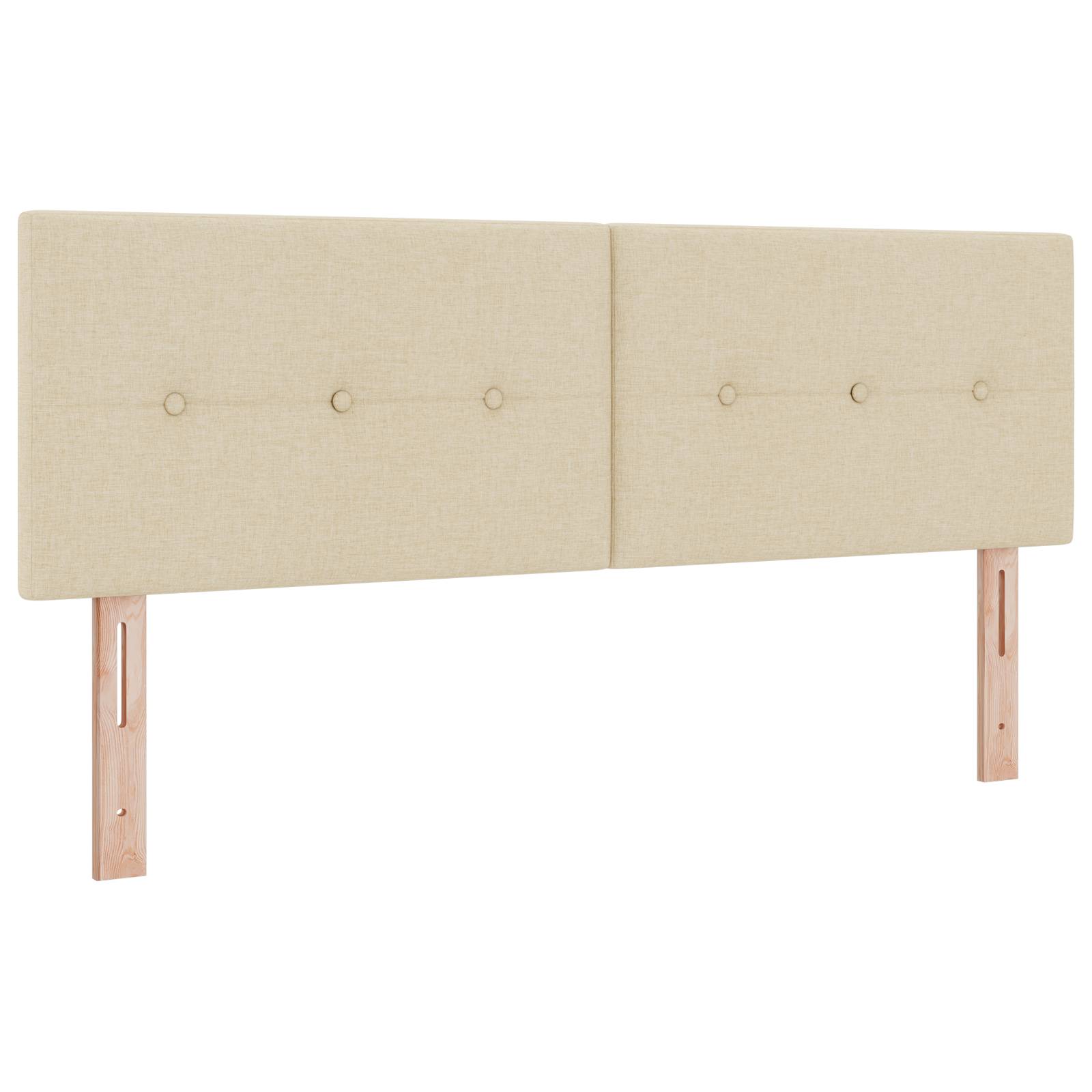 vidaXL Boxspringbett mit Matratze Creme 140x200 cm Stoff
