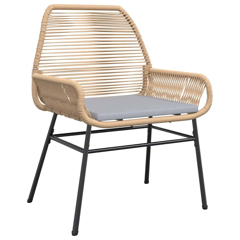 vidaXL 5-tlg. Garten-Essgruppe mit Kissen Braun Poly Rattan Glas
