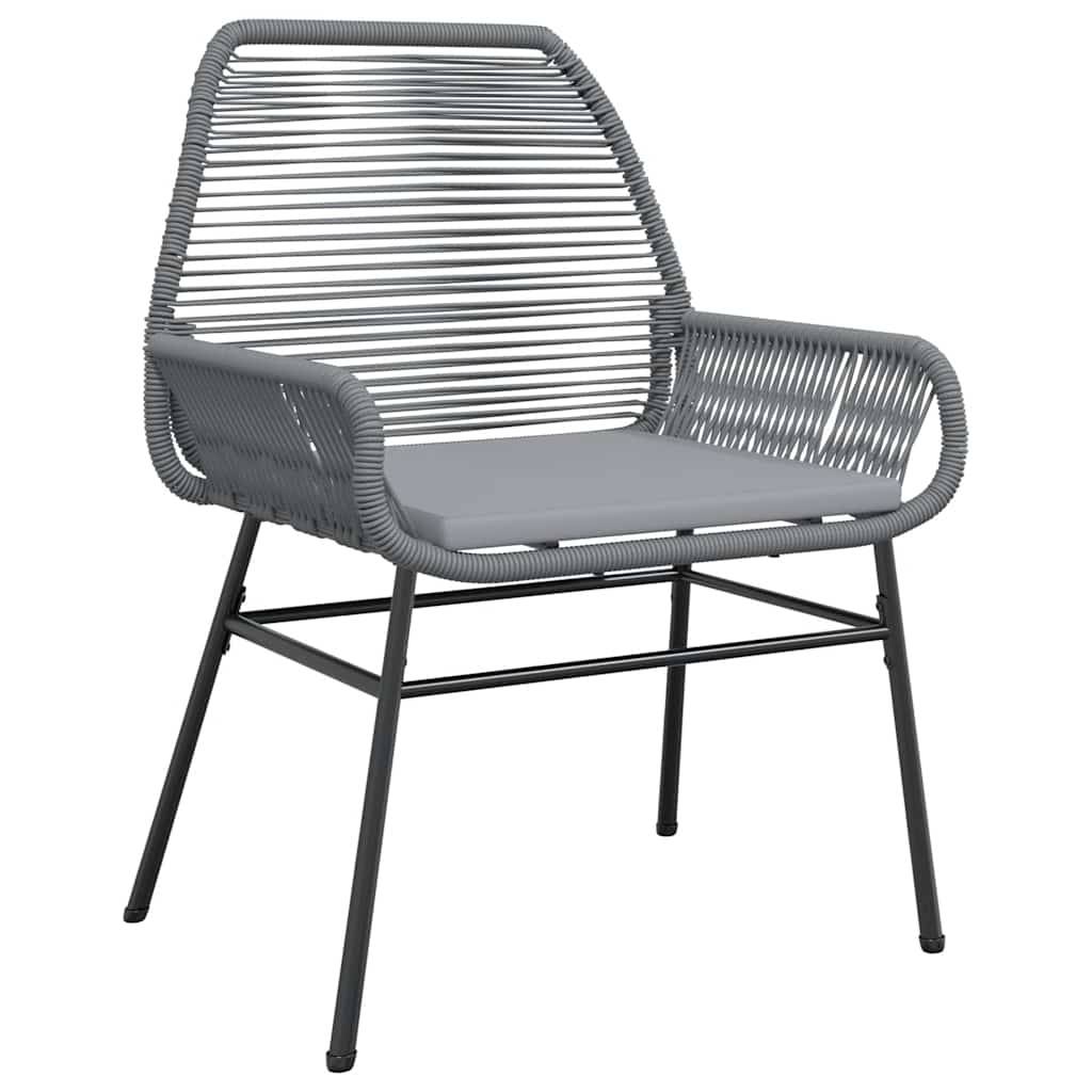 vidaXL 3-tlg. Garten-Essgruppe mit Kissen Grau Poly Rattan Glas