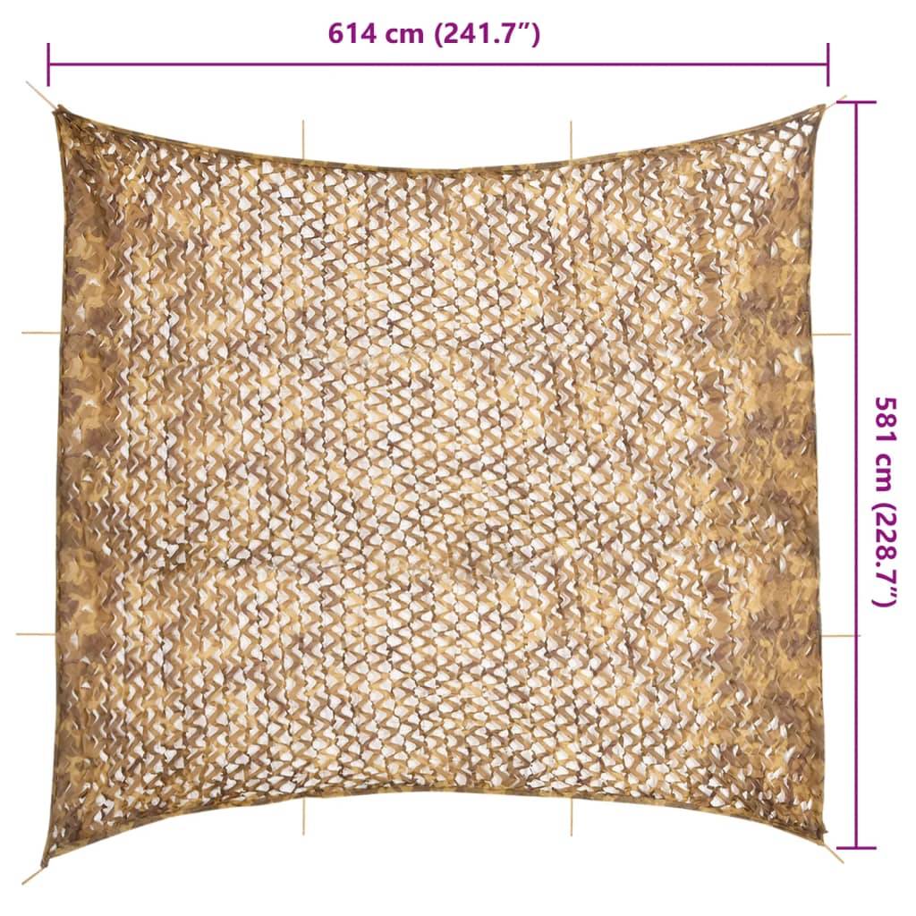 vidaXL Tarnnetz mit Aufbewahrungstasche 614x581 cm Sandfarbe