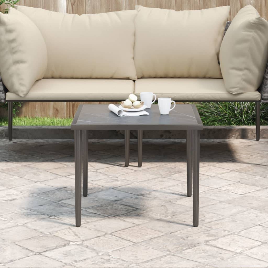 vidaXL Gartentisch Grau 48x48x37 cm Stahl