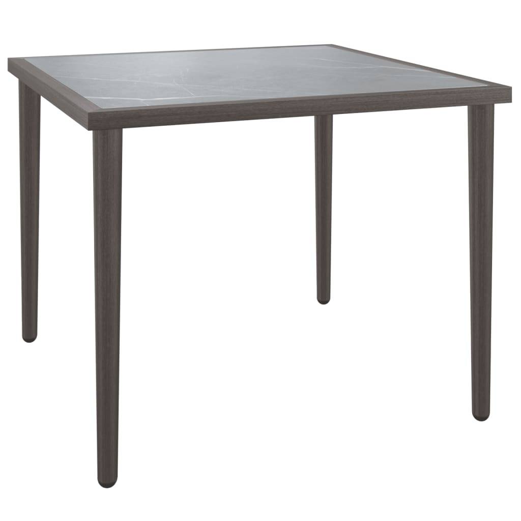 vidaXL Gartentisch Grau 48x48x37 cm Stahl