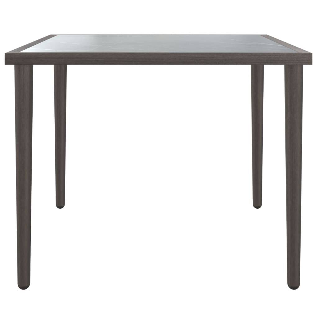 vidaXL Gartentisch Grau 48x48x37 cm Stahl