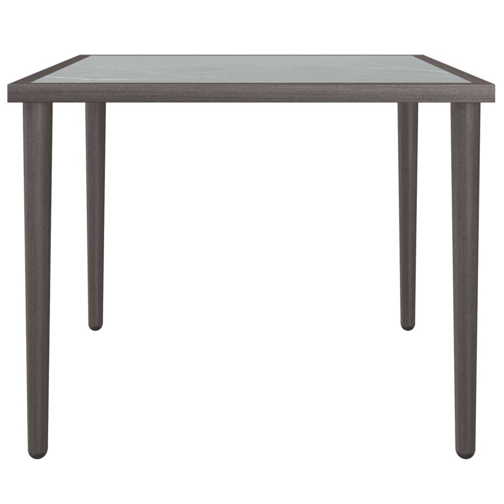 vidaXL Gartentisch Grau 48x48x37 cm Stahl