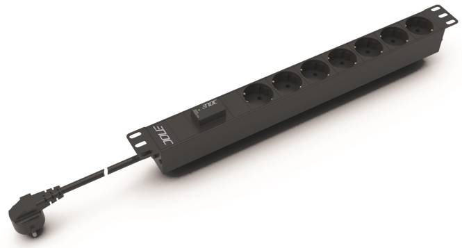 ENOC 19 Zoll Steckdosenleiste 7f- EPH07 fach mit ÜSS optischer Anzeige Install.Baumaterial u Zubeh