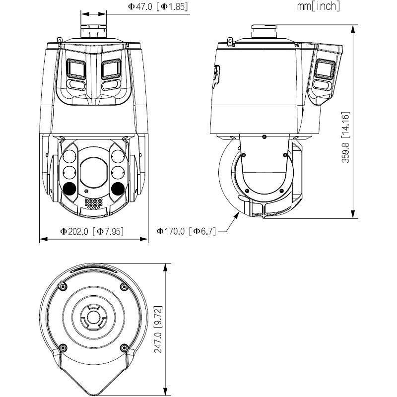 Dahua SDT6C425-4P-GB-APV-0280 PTZ IP-Kamera 4MP TN, 4 MegapixelPTZ Kamera | Blickwinkel:53,4° - 3,4° (Objektiv-Brennwei