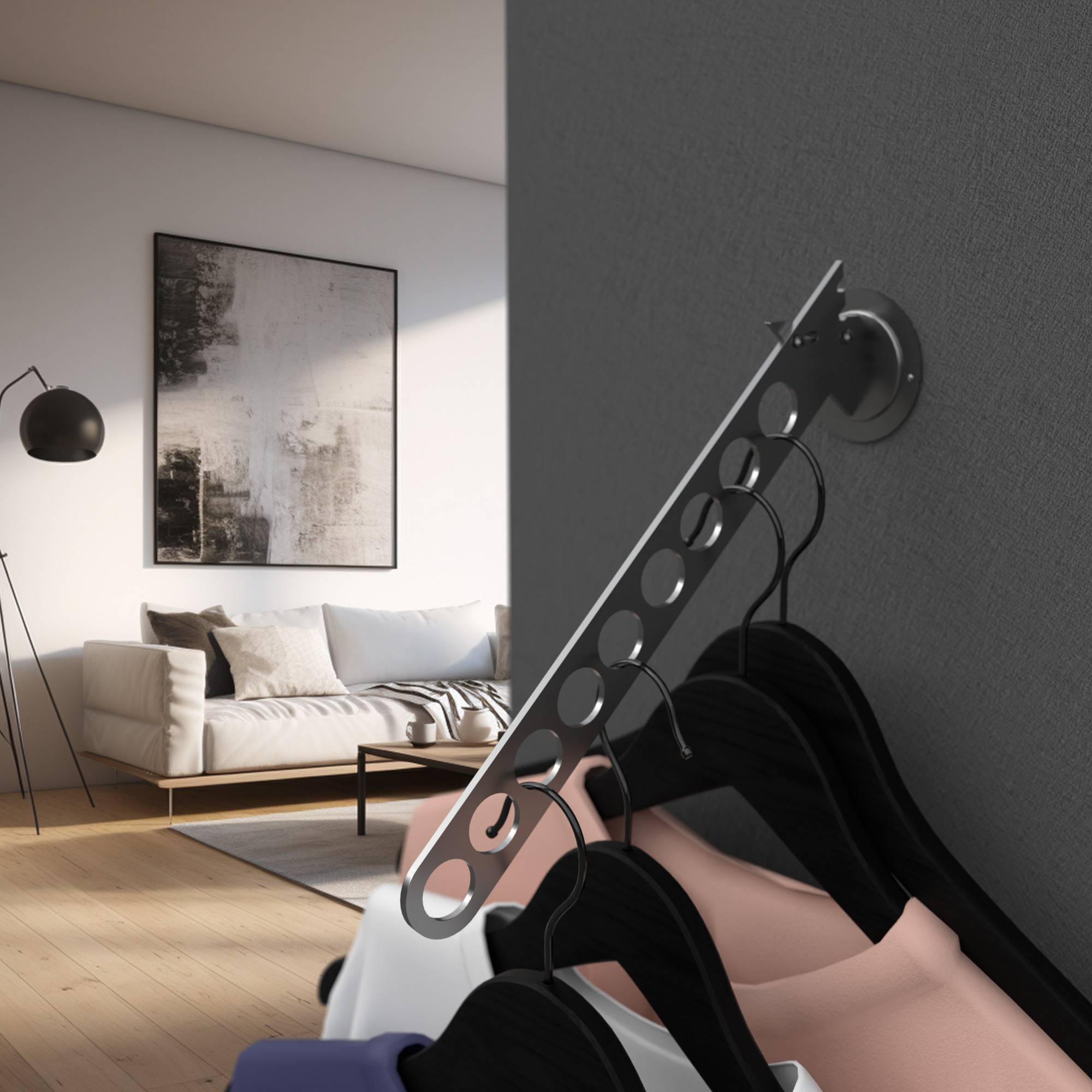 Edelstahl Kleiderlüfter Garderobenhaken Kleiderhaken Wäschestange klappbar Haken 5-Loch