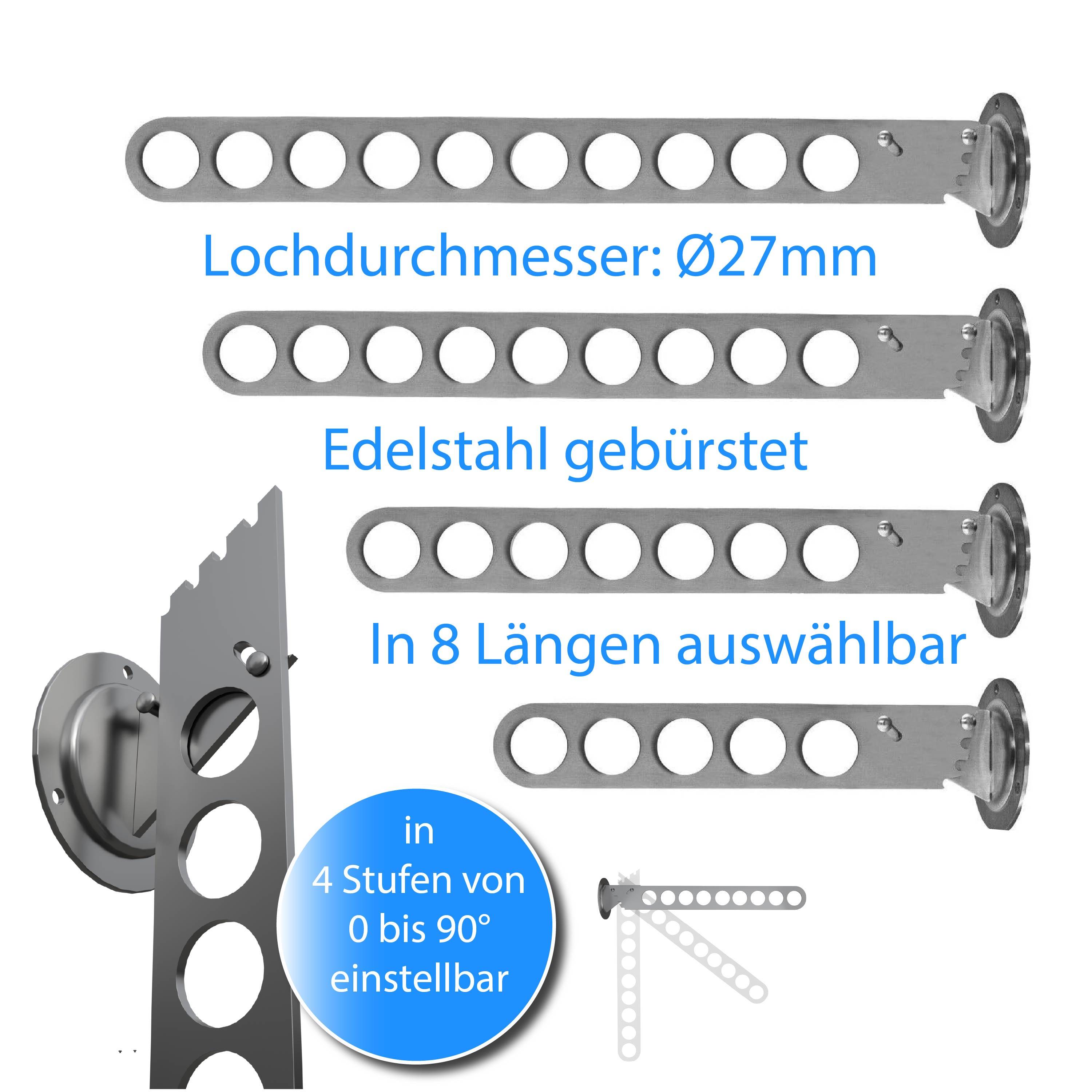 Edelstahl Kleiderlüfter Garderobenhaken Kleiderhaken Wäschestange klappbar Haken 5-Loch