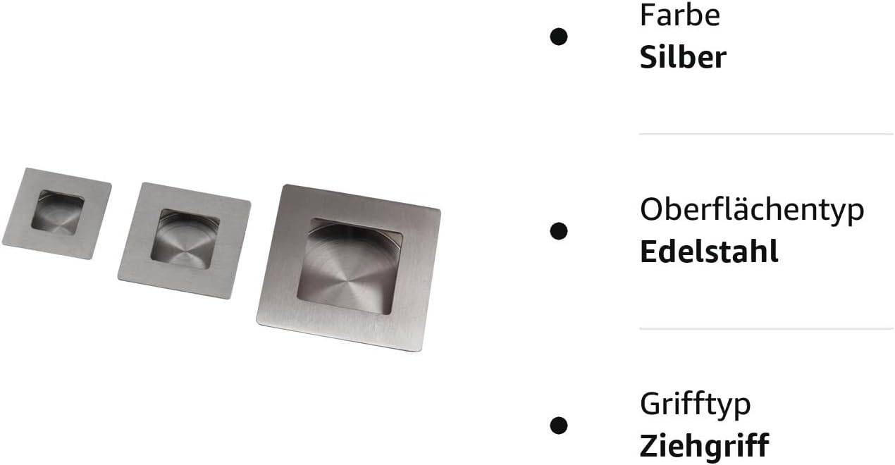 Edelstahl Muschelgriff Muldengriff Griffmulde Möbelgriff Griffmuschel Griff 50x50mm