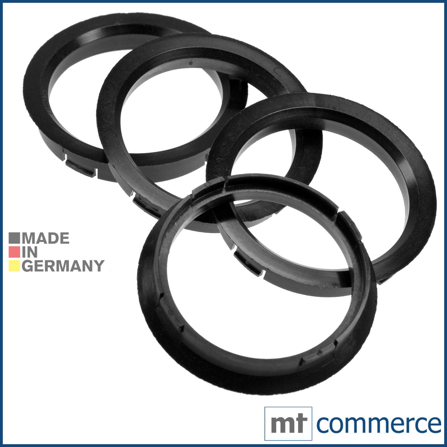 4x BRANDT Zentrierringe 72,5 x 63,4 mm schwarz Radnabe Felgen Ringe
