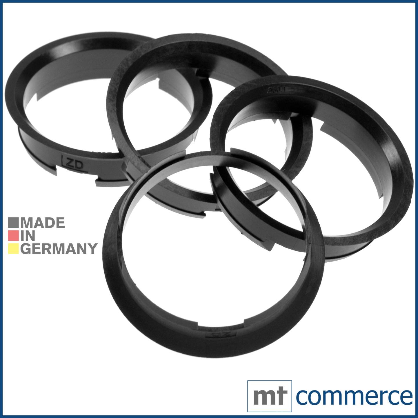 4x BRANDT Zentrierringe 63,4 x 60,1 mm schwarz Radnabe Felgen Ringe