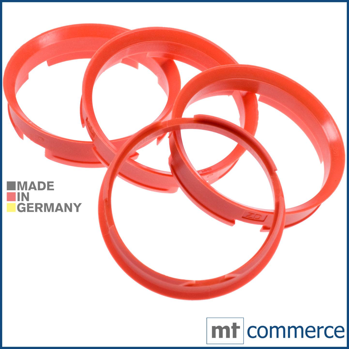 4x BRANDT Zentrierringe 72,6 x 67,1 mm orange Radnabe Felgen Ringe
