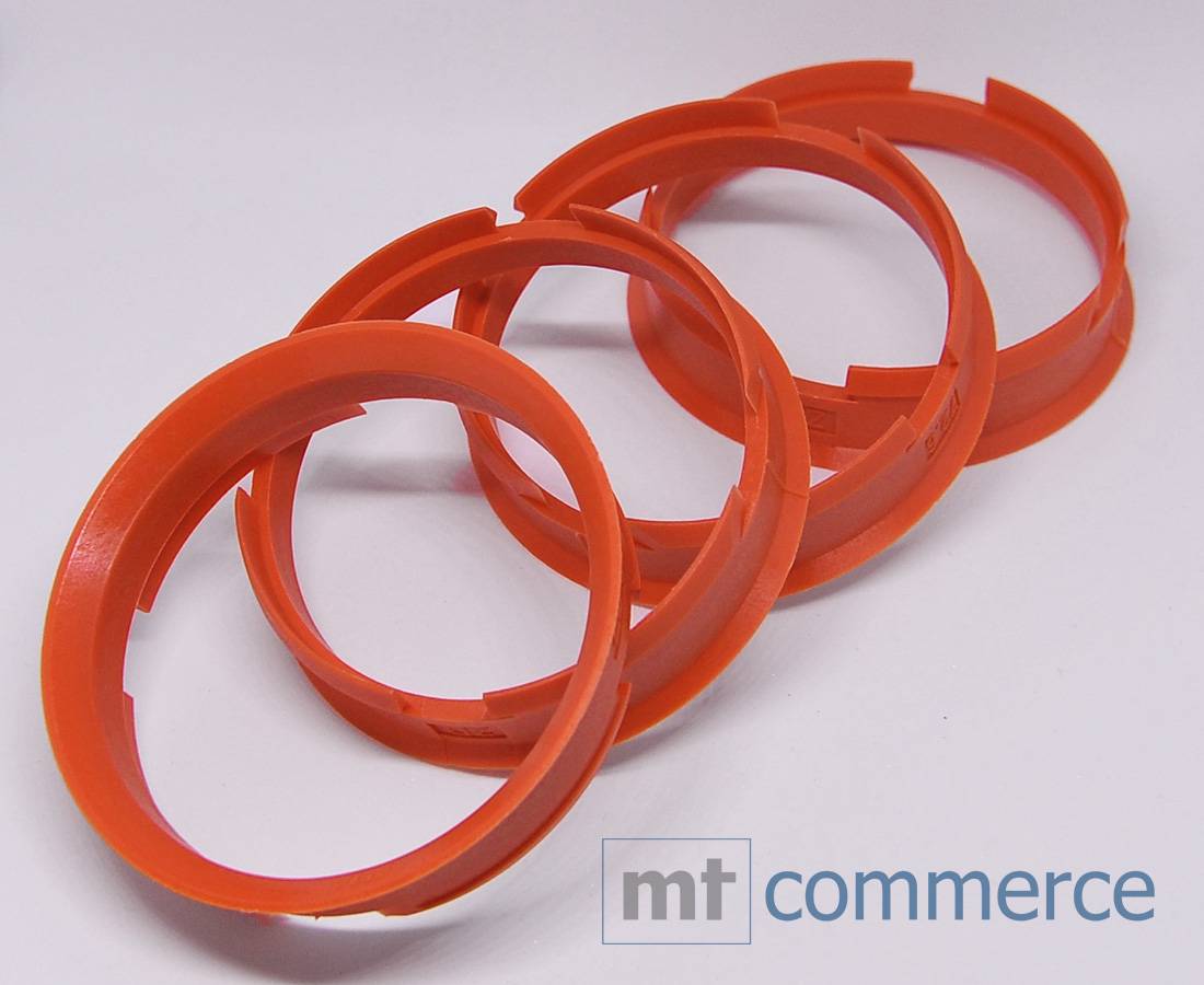 4x BRANDT Zentrierringe 72,6 x 67,1 mm orange Radnabe Felgen Ringe