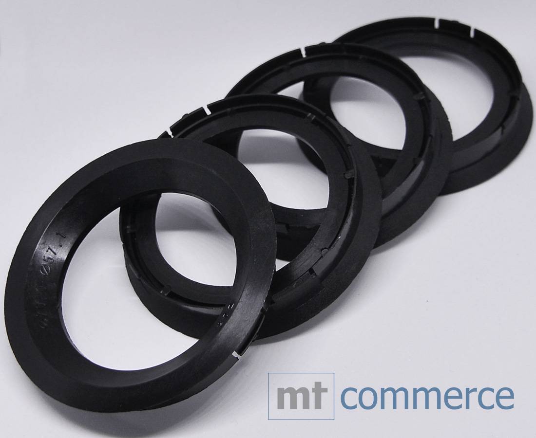 4x BRANDT Zentrierringe 76,0 x 57,1 mm schwarz Radnabe Felgen Ringe