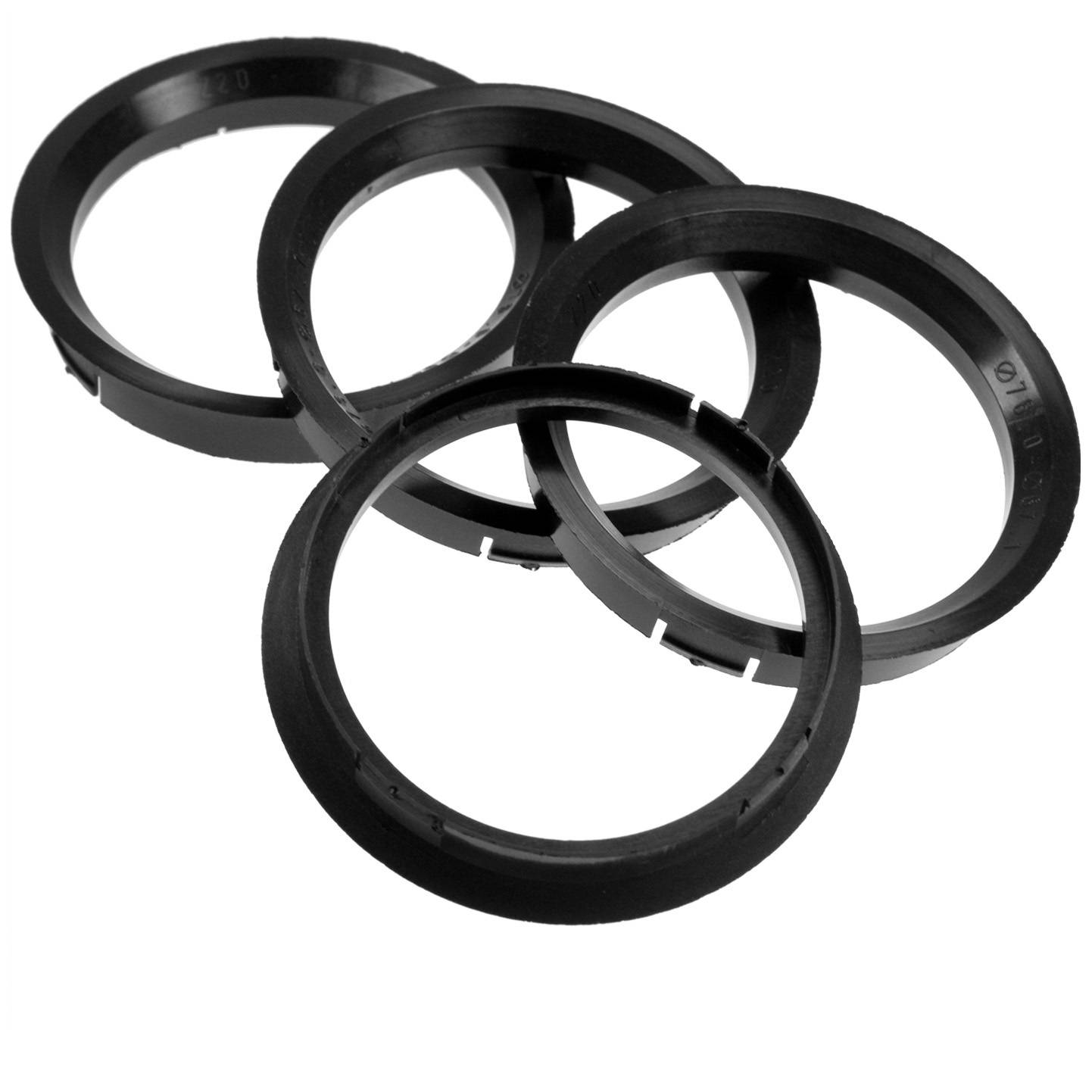 4x BRANDT Zentrierringe 76,0 x 67,1 mm schwarz Radnabe Felgen Ringe