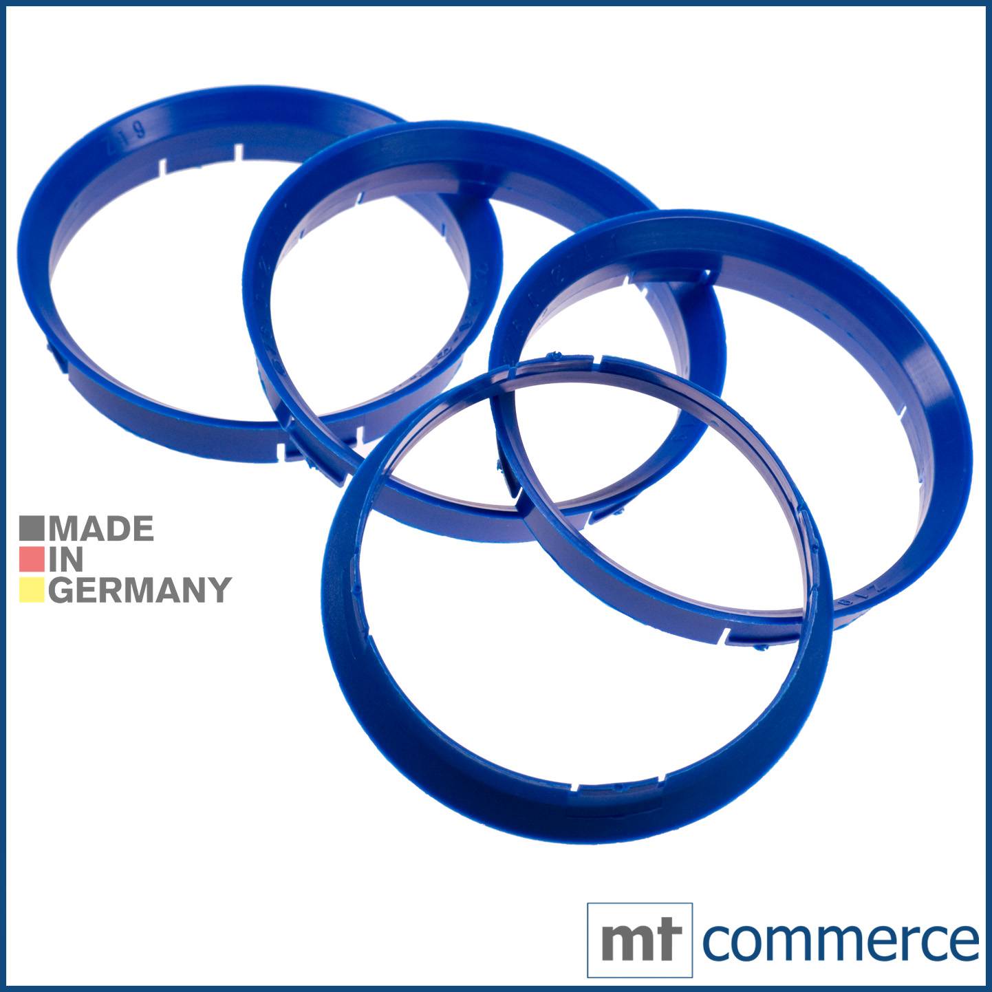 4x BRANDT Zentrierringe 76,0 x 74,1 mm blau Radnabe Felgen Ringe