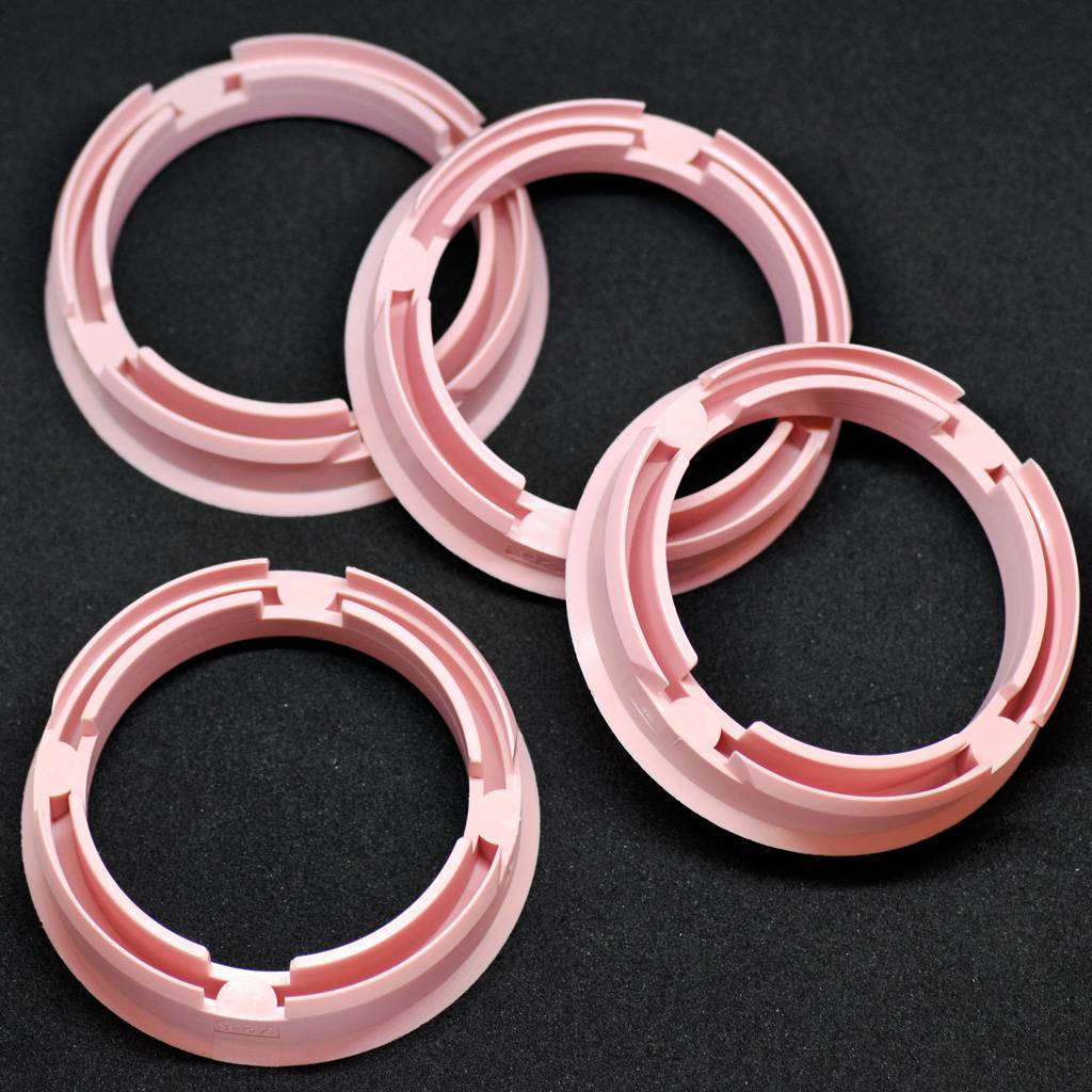 4x BRANDT Zentrierringe 72,6 x 57,1 mm rosa Radnabe Felgen Ringe