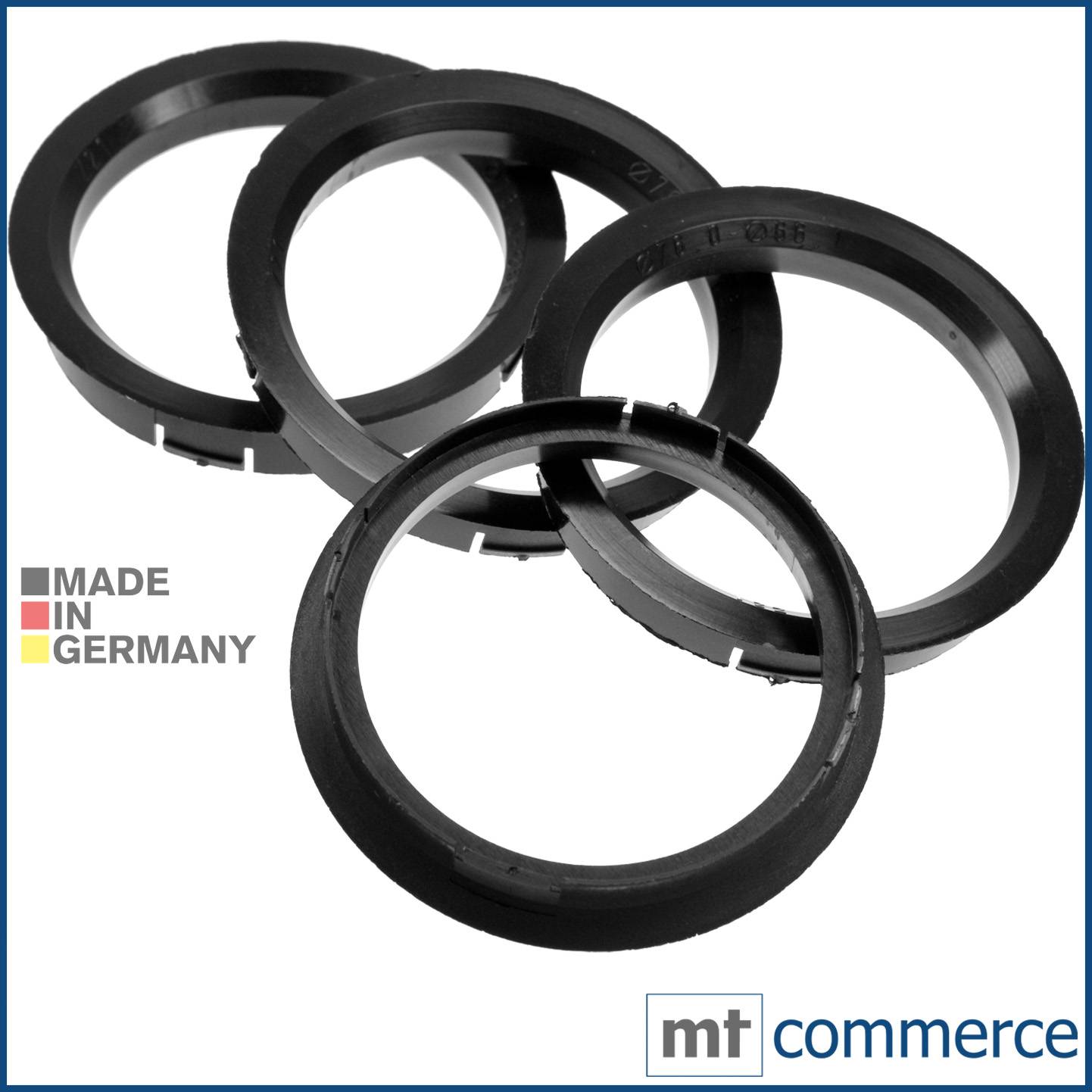 4x BRANDT Zentrierringe 76,0 x 66,1 mm schwarz Radnabe Felgen Ringe