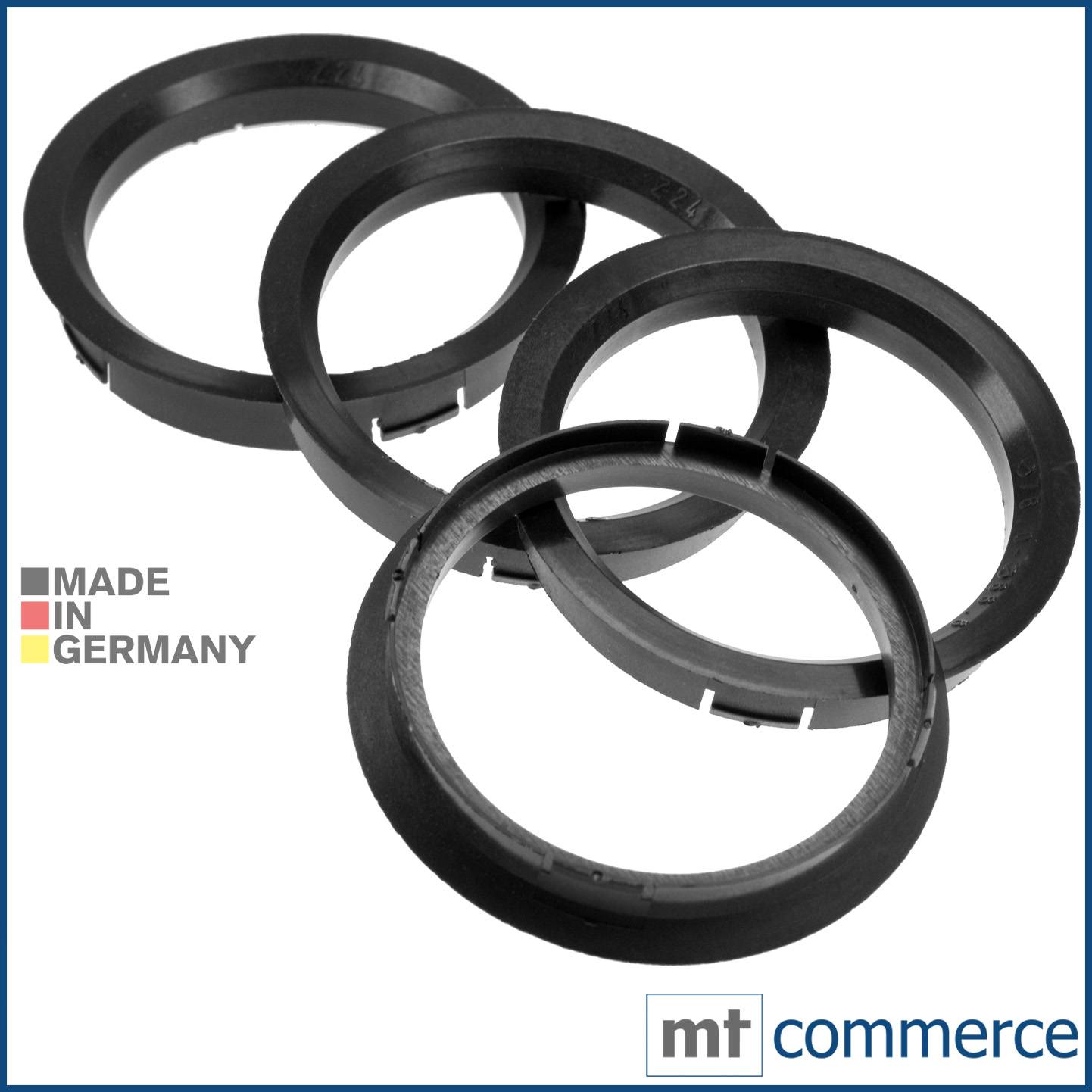 4x BRANDT Zentrierringe 76,0 x 66,6 mm schwarz Radnabe Felgen Ringe