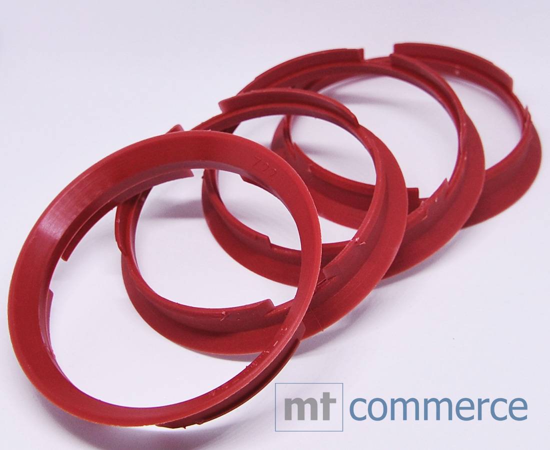 4x BRANDT Zentrierringe 76,9 x 72,6 mm kirschrot Radnabe Felgen Ringe