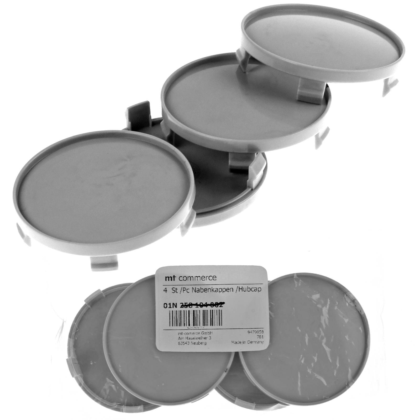 4x BRANDT Nabenkappen AD: 68 x H: 10,8 ID: 66 mm Felgen Deckel Radnaben Kappen Grau Gewölbt mit Rand kompatibel mit BMW