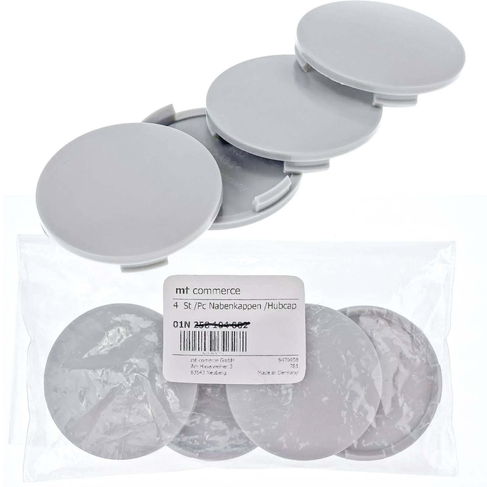 4x BRANDT Nabenkappen AD: 63,5 x H: 6,5 ID: 61 mm Felgen Deckel Kappen Grau Gewölbt kompatibel mit Alutec Rial Anzio