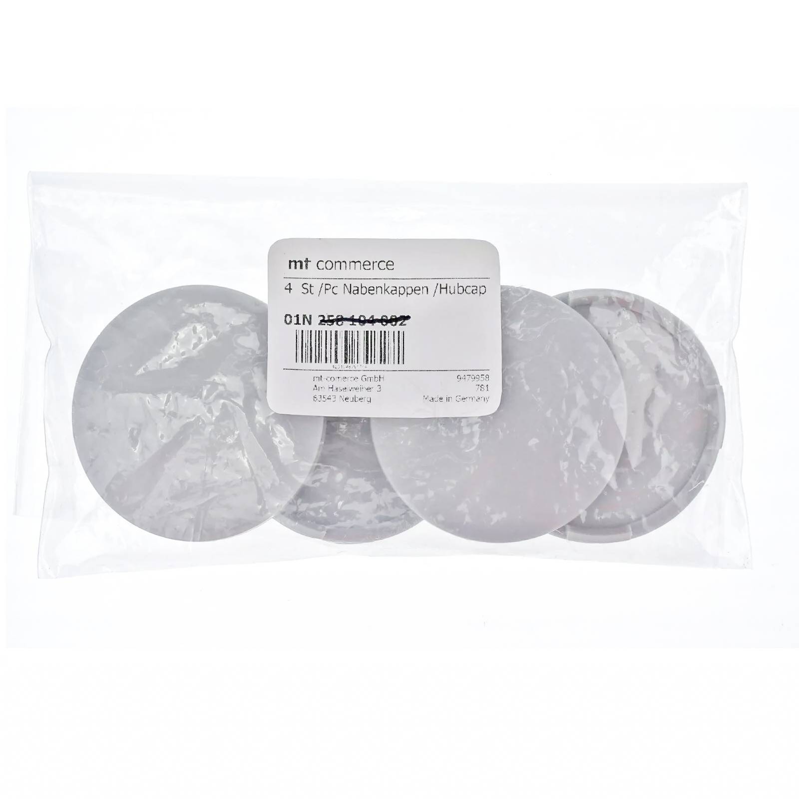 4x BRANDT Nabenkappen AD: 63,5 x H: 6,5 ID: 61 mm Felgen Deckel Kappen Grau Gewölbt kompatibel mit Alutec Rial Anzio