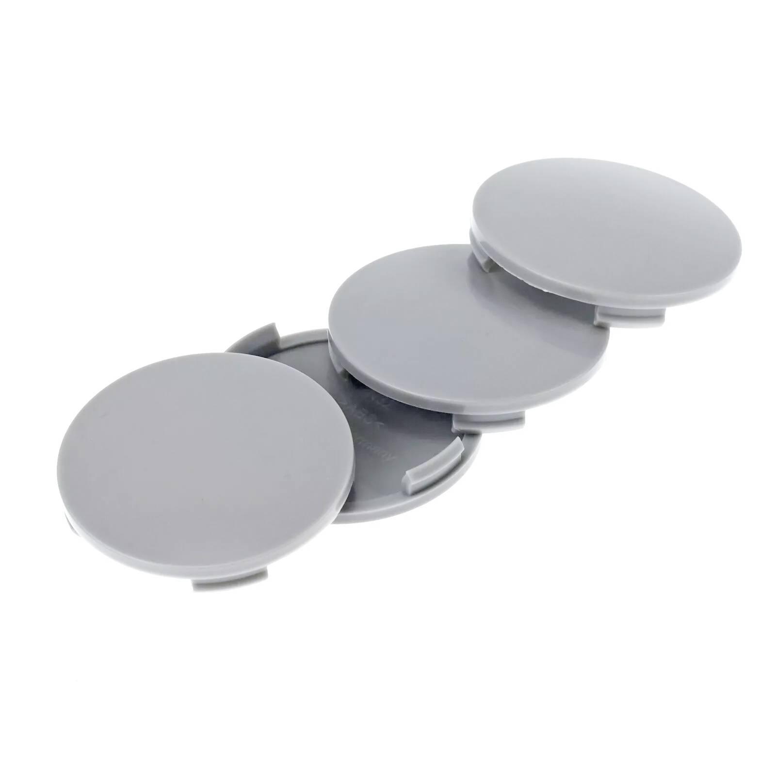 4x BRANDT Nabenkappen AD: 63,5 x H: 6,5 ID: 61 mm Felgen Deckel Kappen Grau Gewölbt kompatibel mit Alutec Rial Anzio