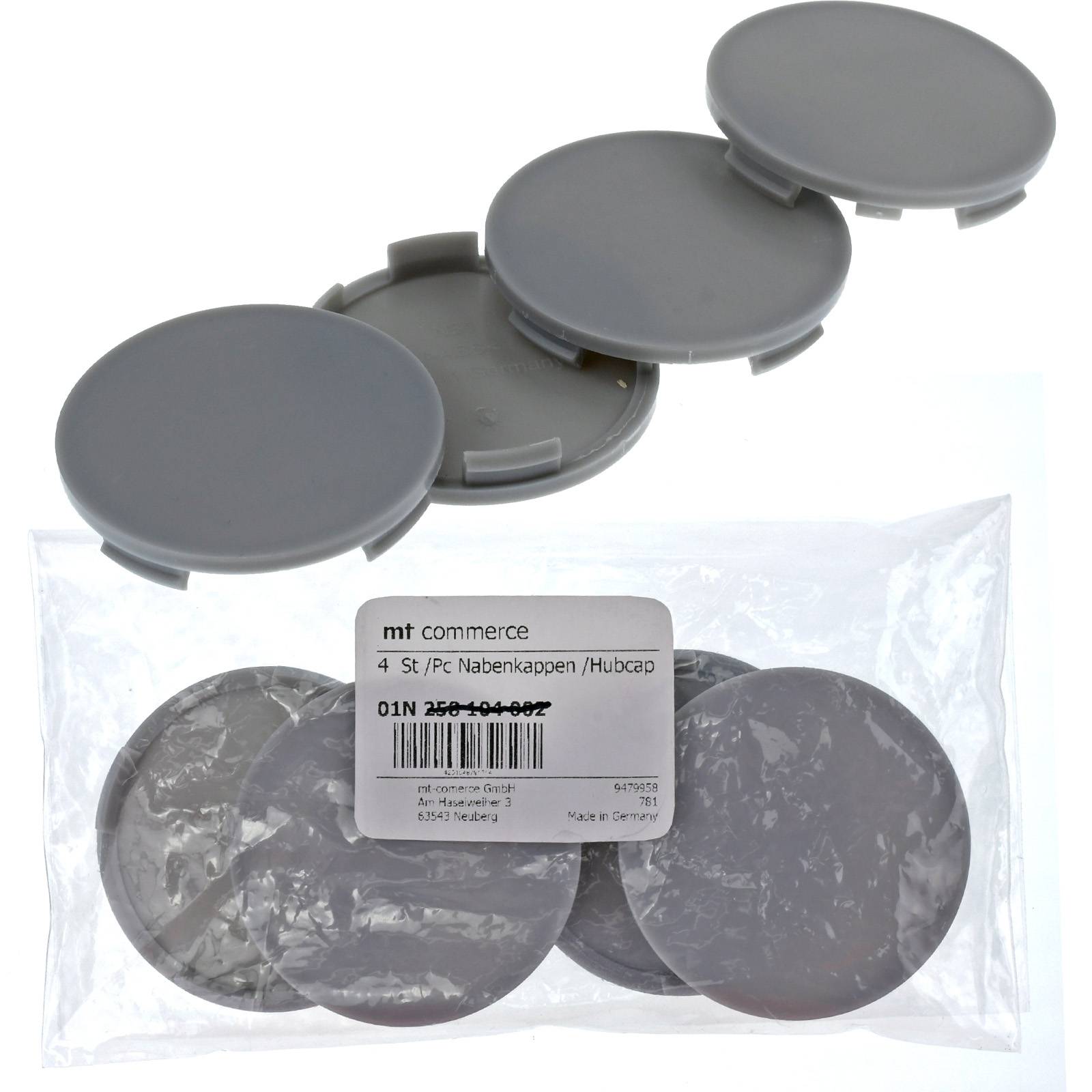 4x BRANDT Nabenkappen AD: 63,5 x H: 6,4 ID: 61 mm Felgen Deckel Kappen Grau Flach kompatibel mit Alutec Rial Anzio