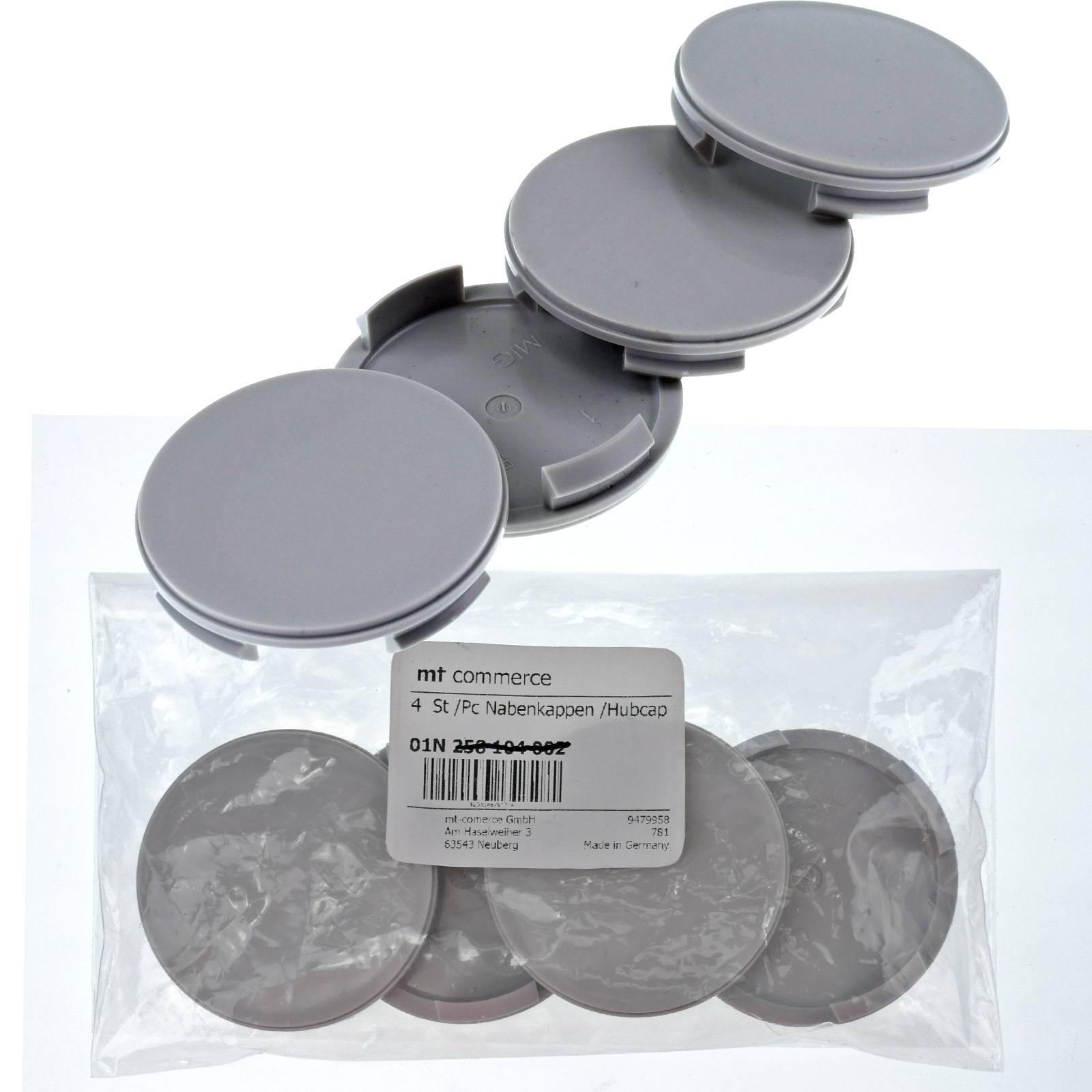 4x BRANDT Nabenkappen AD: 59 x H: 8 ID: 56 mm Felgen Deckel Kappen Grau Flach kompatibel mit AEZ Dezent Dotz Enzo