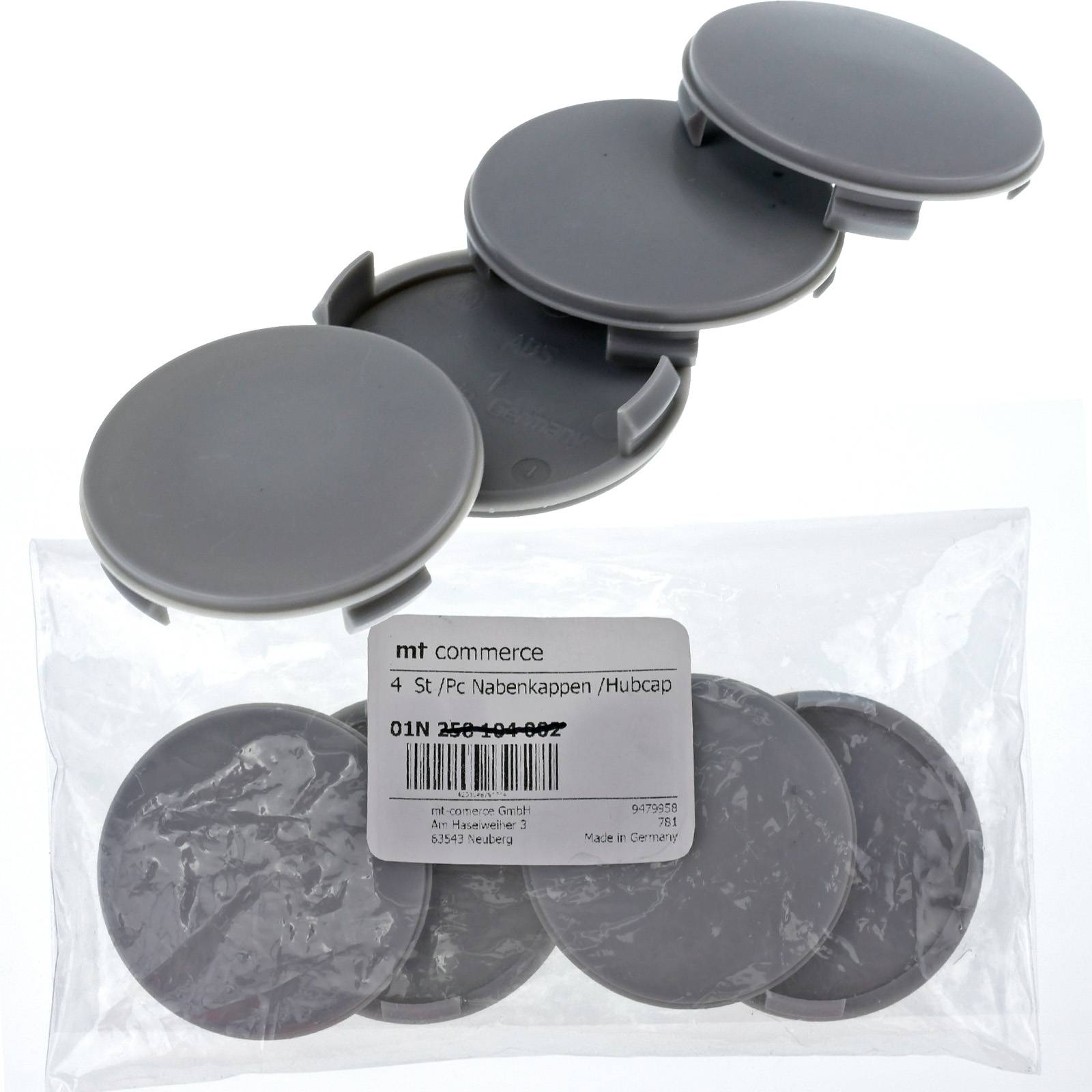 4x BRANDT Nabenkappen AD: 60 x H: 9,5 ID: 56 mm Felgen Deckel Kappen Grau Gewölbt kompatibel mit Alutec Rial Anzio