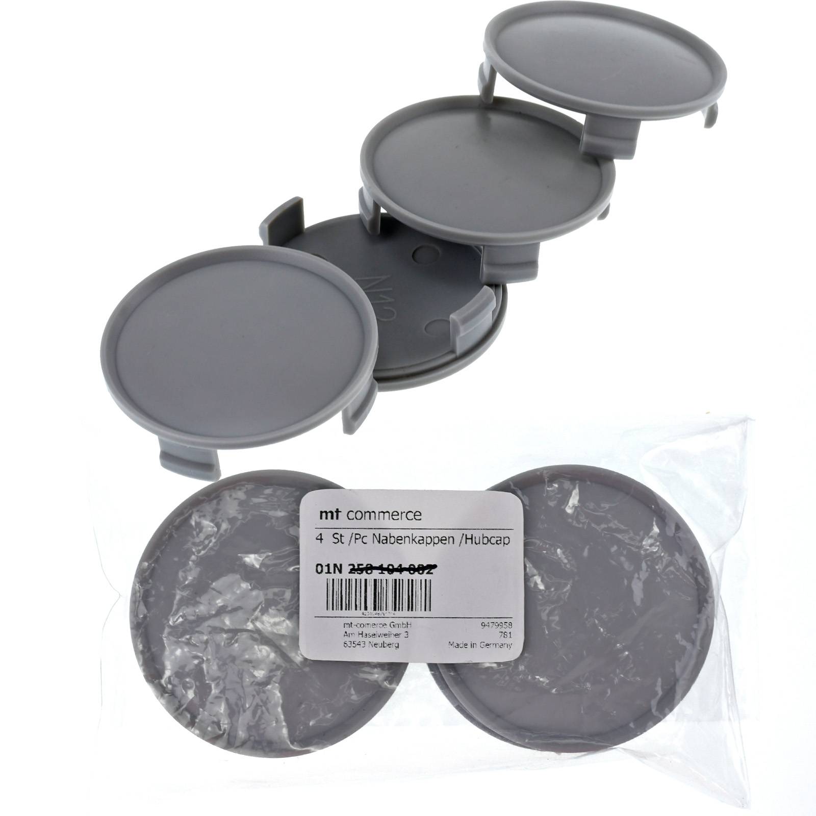 4x BRANDT Nabenkappen AD: 74,3 x H: 15 ID: 71,5 mm Felgen Deckel Radnaben Kappen Grau Gewölbt kompatibel mit Mercedes