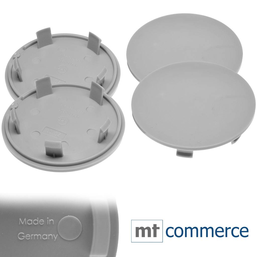 4x BRANDT Nabenkappen Grau AD: 75 x H: 13 ID: 54 mm Felgen Deckel Radnaben Kappe Kompatibel mit Porsche 911 Boxster 981 Cayman Panamera Cayenne