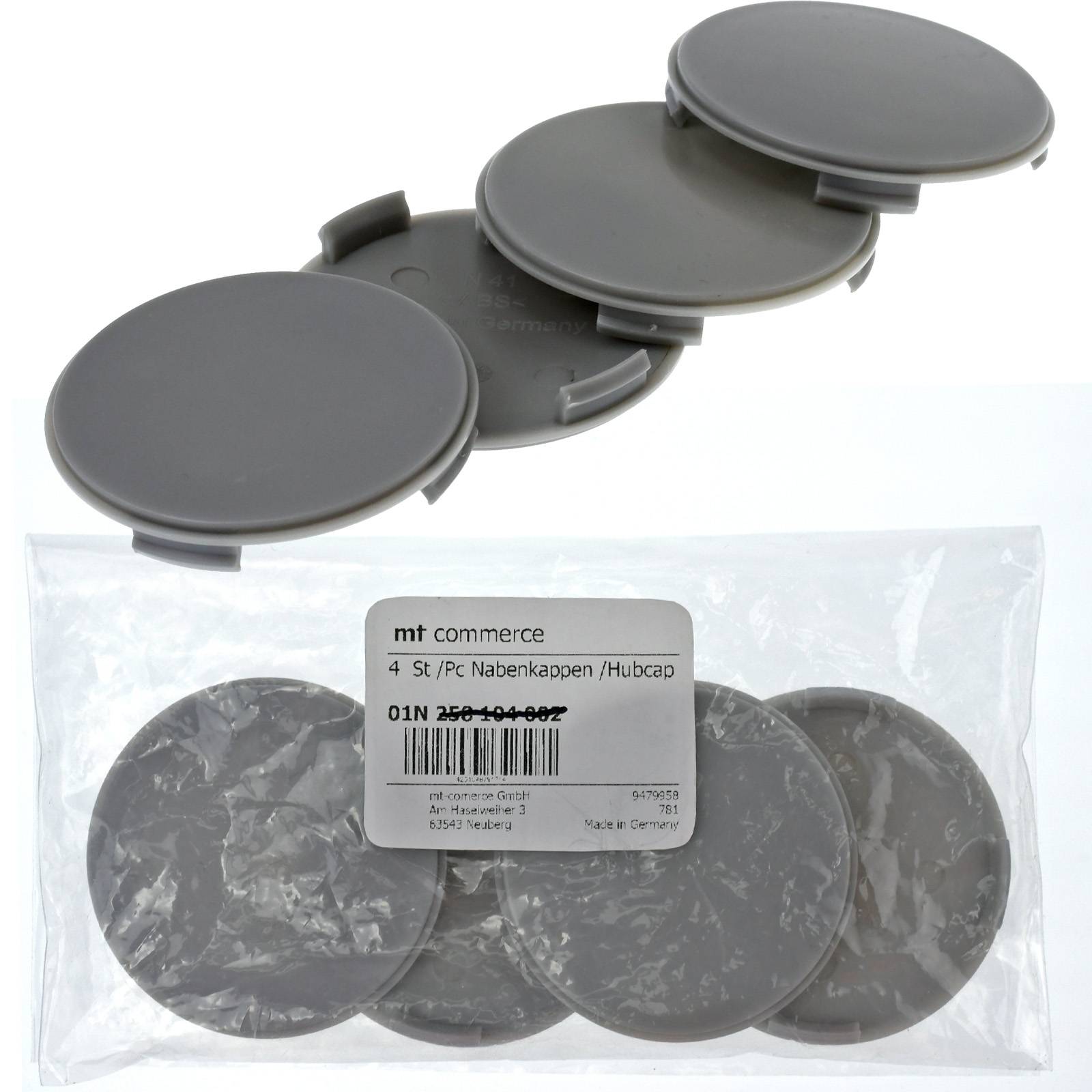 4x BRANDT Nabenkappen AD: 63,5 x H: 6,2 ID: 61,3 mm Felgen Deckel Kappen Grau Gewölbt kompatibel mit Alutec Rial Anzio