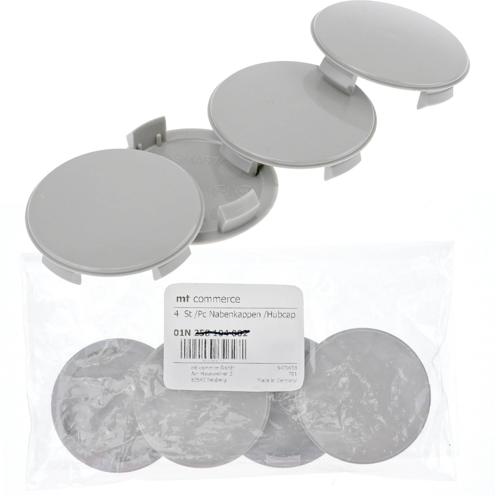 4x BRANDT Nabenkappen AD: 56,5 x H: 10 ID: 51,6 mm Felgen Deckel Radnaben Kappen Grau Gewölbt kompatibel mit Smart 451 453