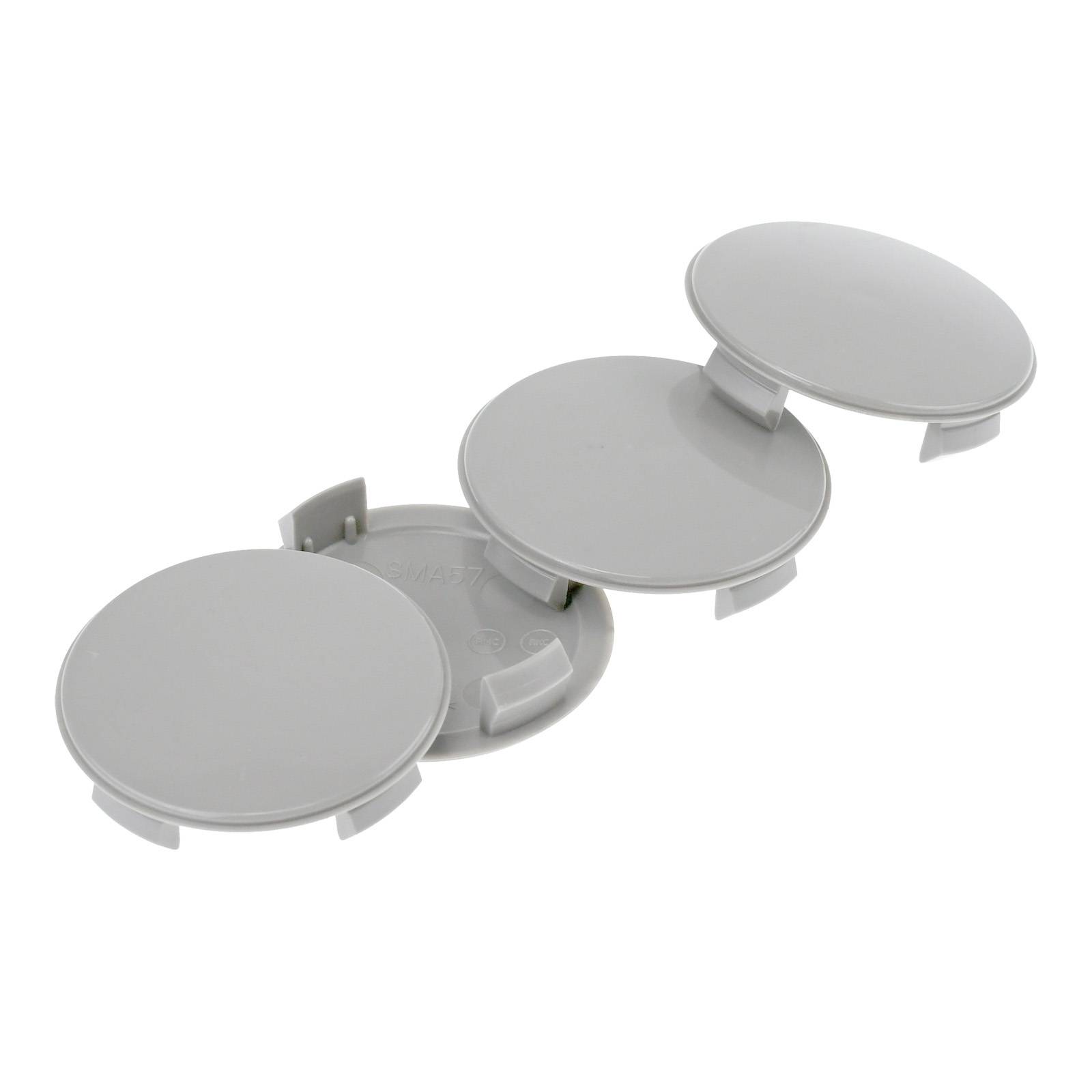4x BRANDT Nabenkappen AD: 56,5 x H: 10 ID: 51,6 mm Felgen Deckel Radnaben Kappen Grau Gewölbt kompatibel mit Smart 451 453