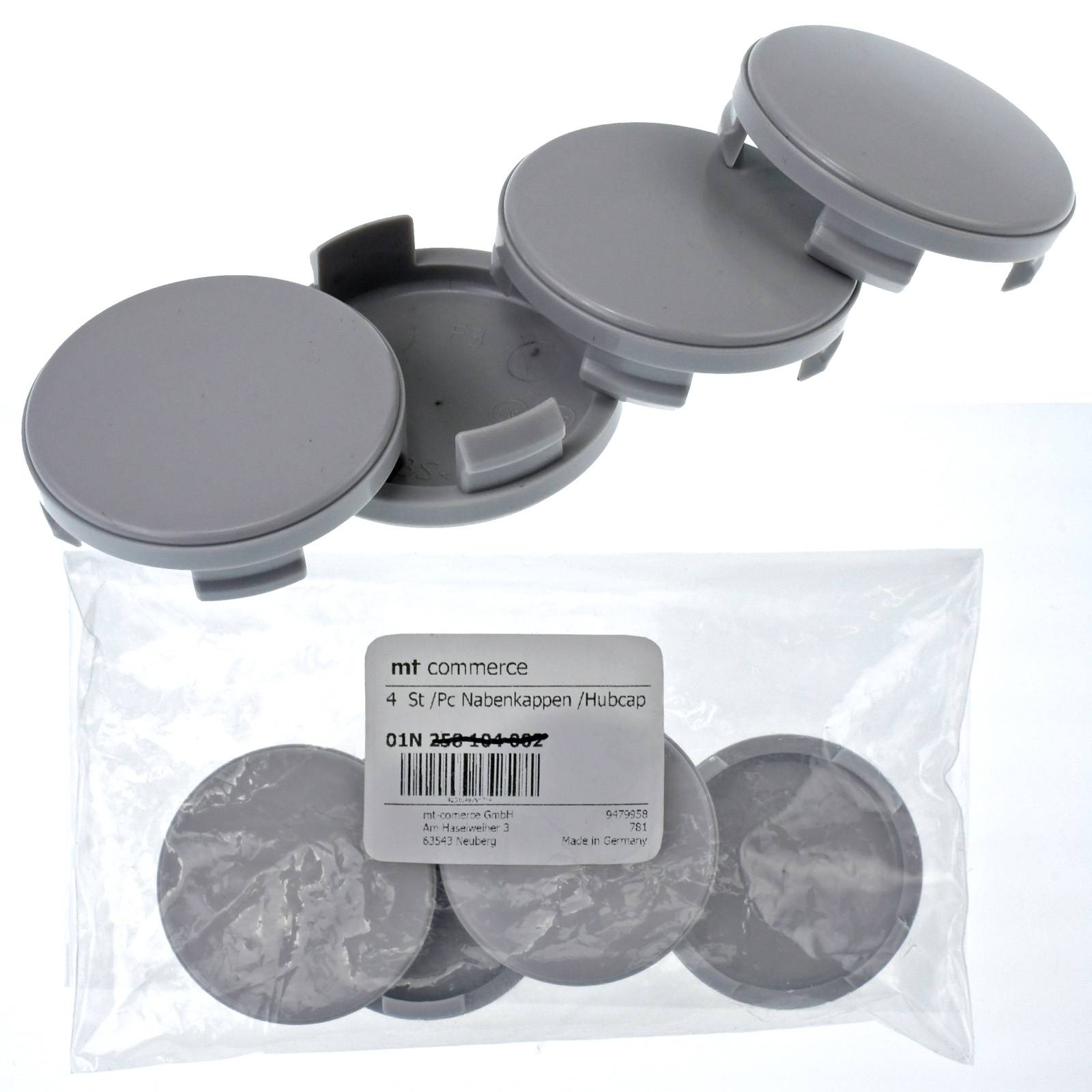 4x BRANDT Nabenkappen AD: 54 x H: 10,6 ID: 50,8 mm Felgen Deckel Kappen Grau Gewölbt kompatibel mit Ford Renault Dacia